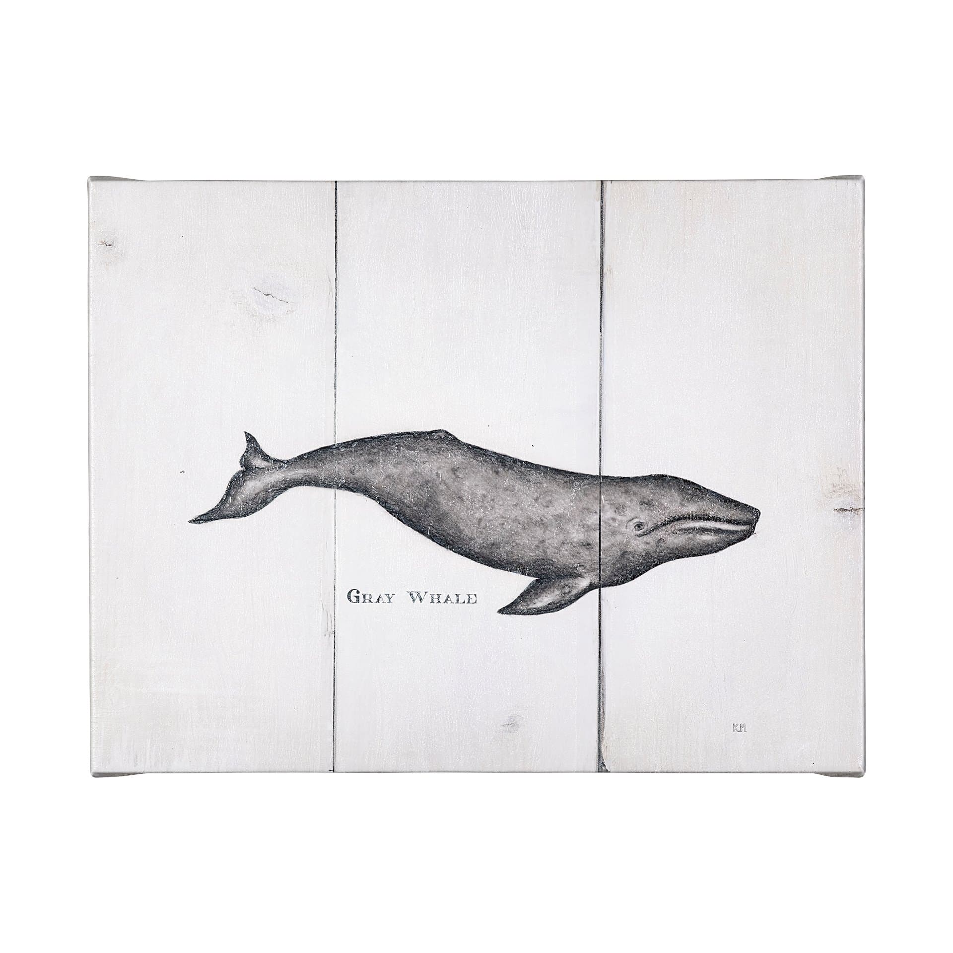 Gray Whale by Mercana Studio a Hand Embellished Textured Canvas — product photograph