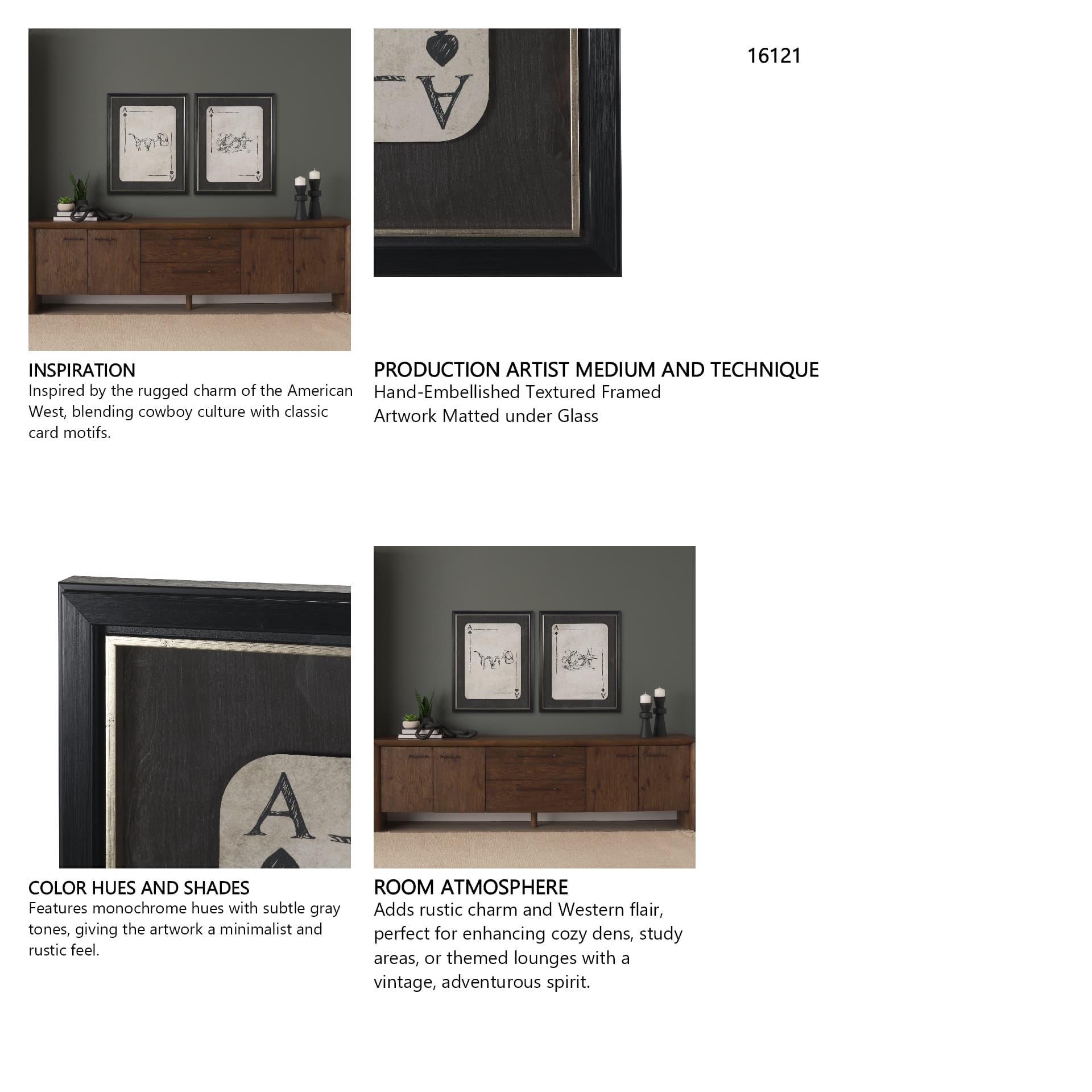 Aces Wild III by Mercana Studio Textured Framed Artwork Matted under Glass — in a styled room