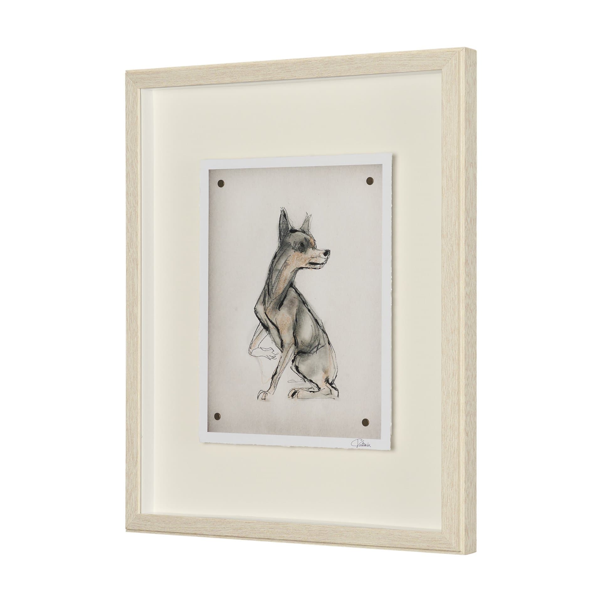 Playful Pup IV by Mercana Studio Hand Embelished Framed Artwork Matted under Glass — product photograph