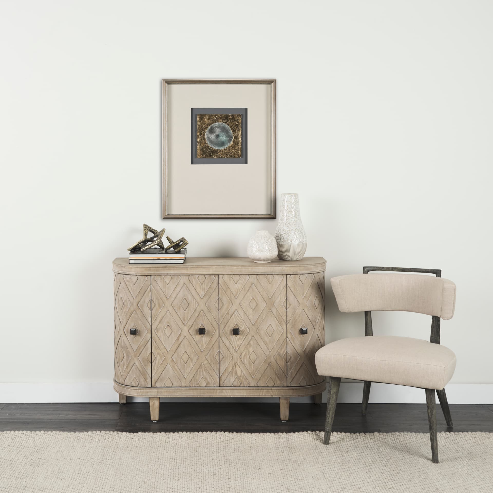 Night Moon by Studio M a handmade Original Framed Artwork under Glass — in a styled room