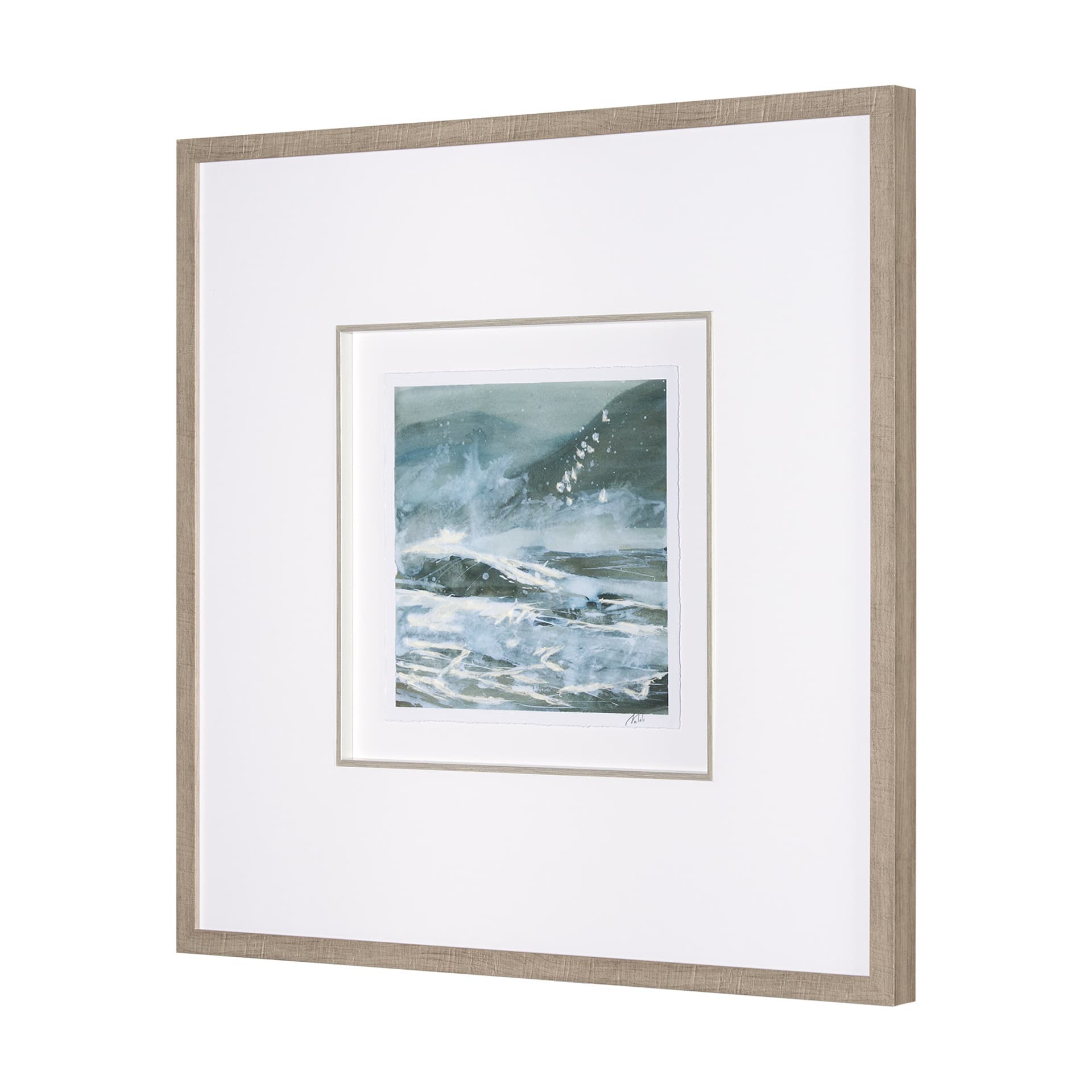 Stormy Coast II by Mercana Studio a Hand Embellished Framed Art Print Matted under Glass — product photograph