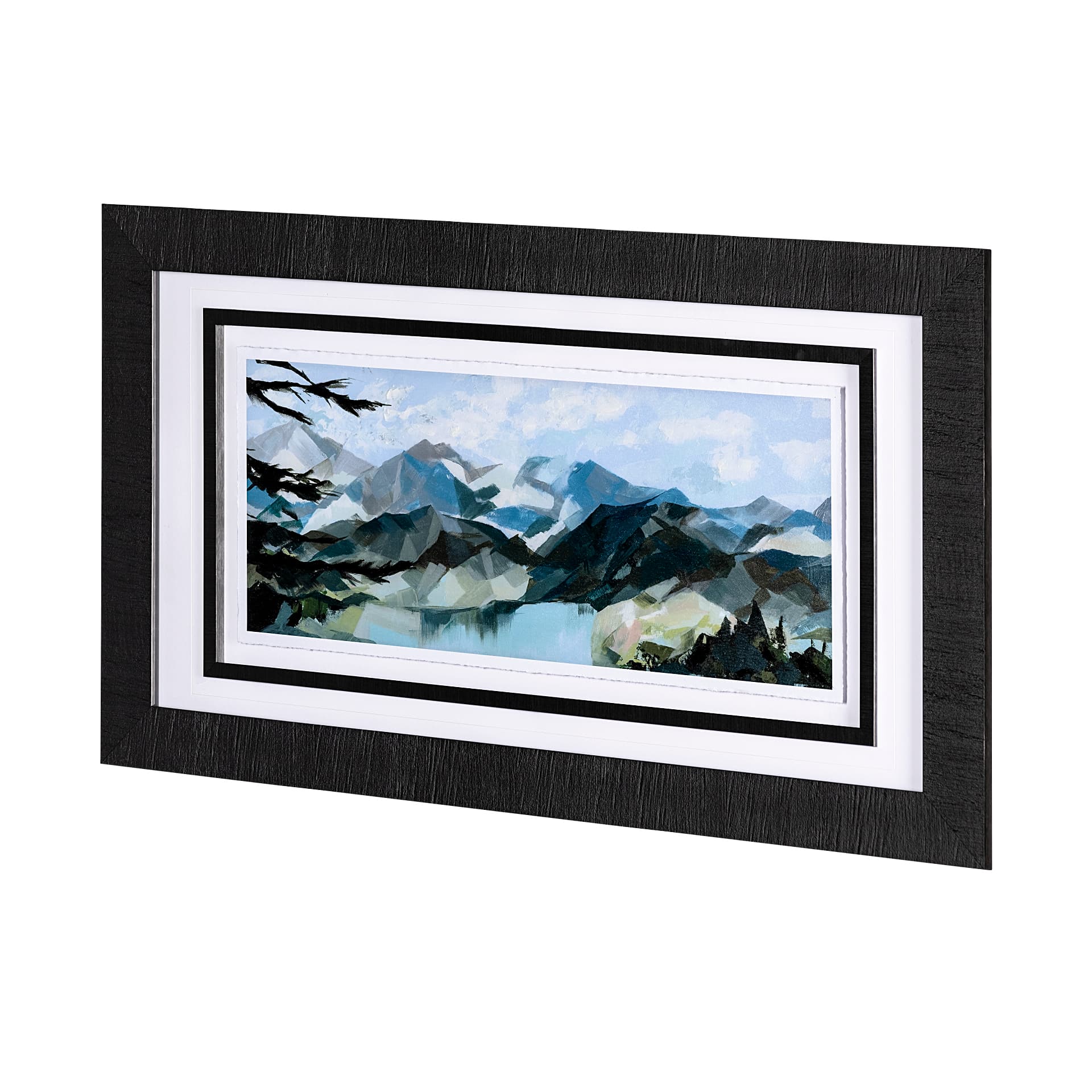 Vista I by Mercana Studio a Hand Embellished Textured Framed Art Print Matted under Glass — product photograph