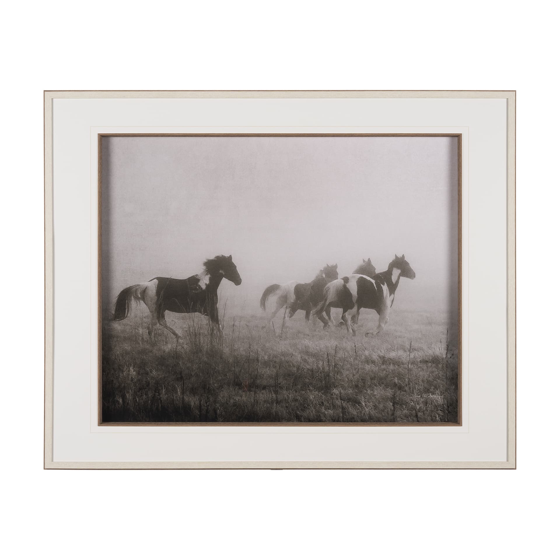 Painted Horses on the Run by Debra Van Swearingen a Hand Embellished Framed Photo Art Print Matted u — product photograph