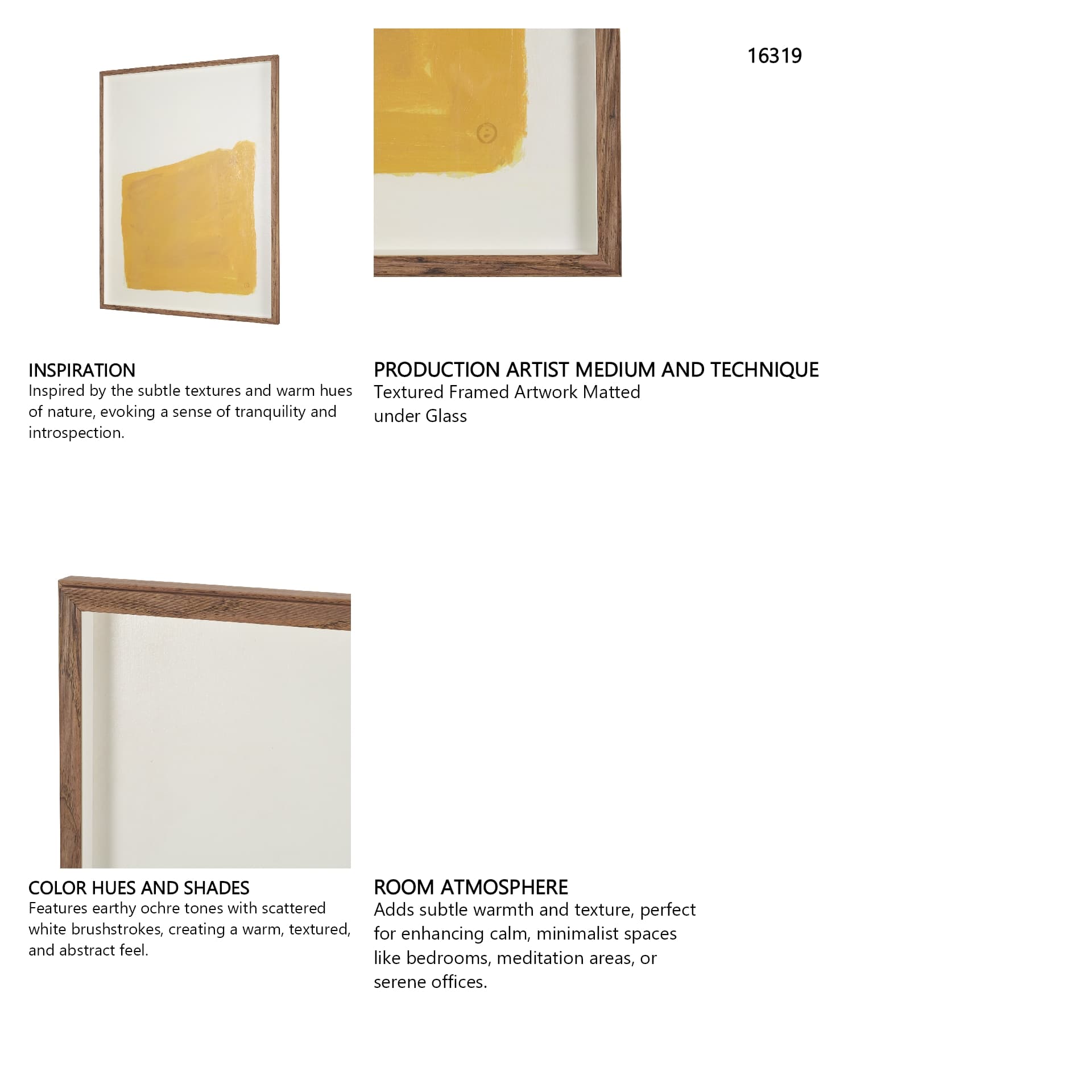 Ochre Horizon by Mercana Studio Textured Framed Artwork Matted under Glass — in a styled room