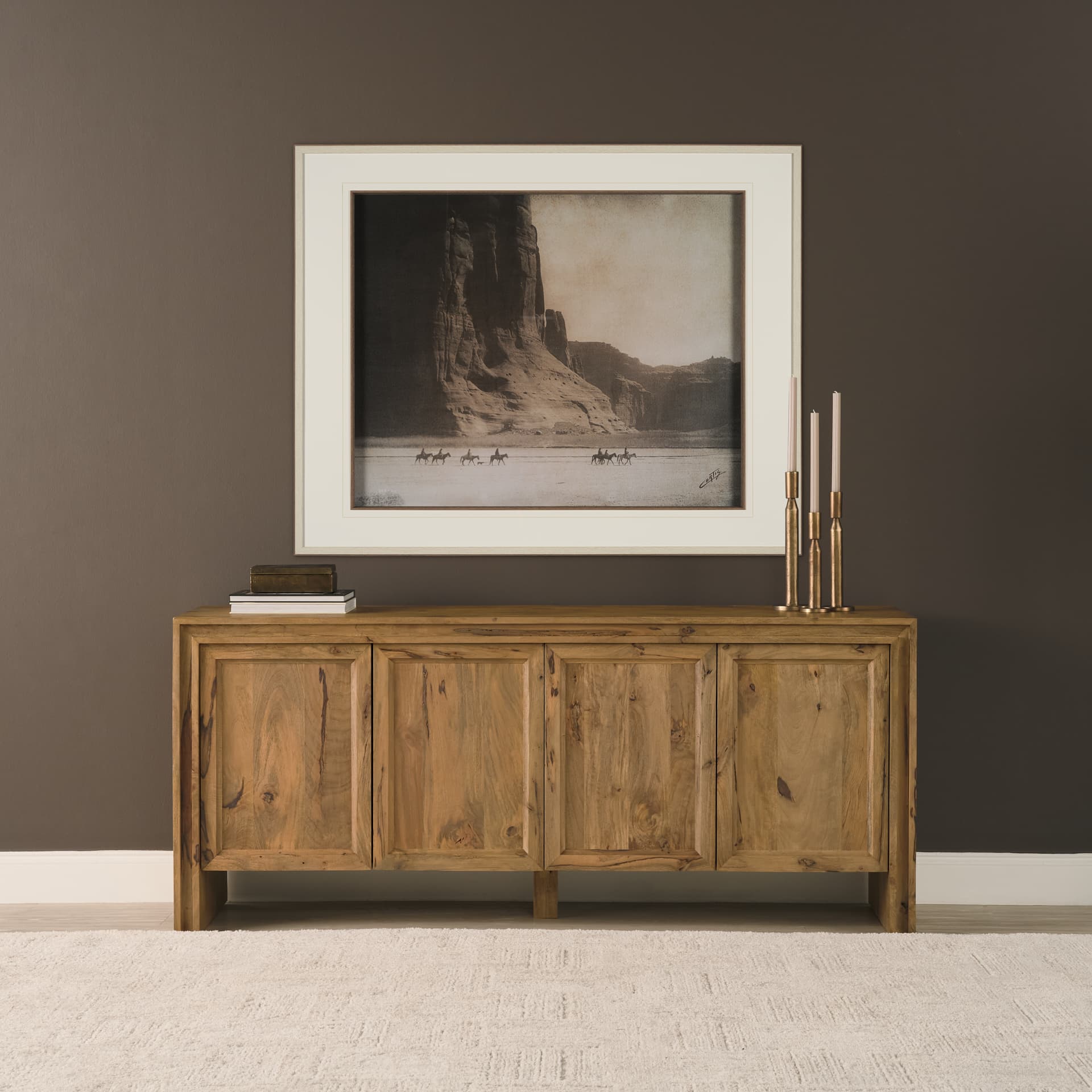 Canyon de Chelly by Edward Sheriff Curtis Hand Embelished Framed Photo Art Print Matted under Glass — product photograph