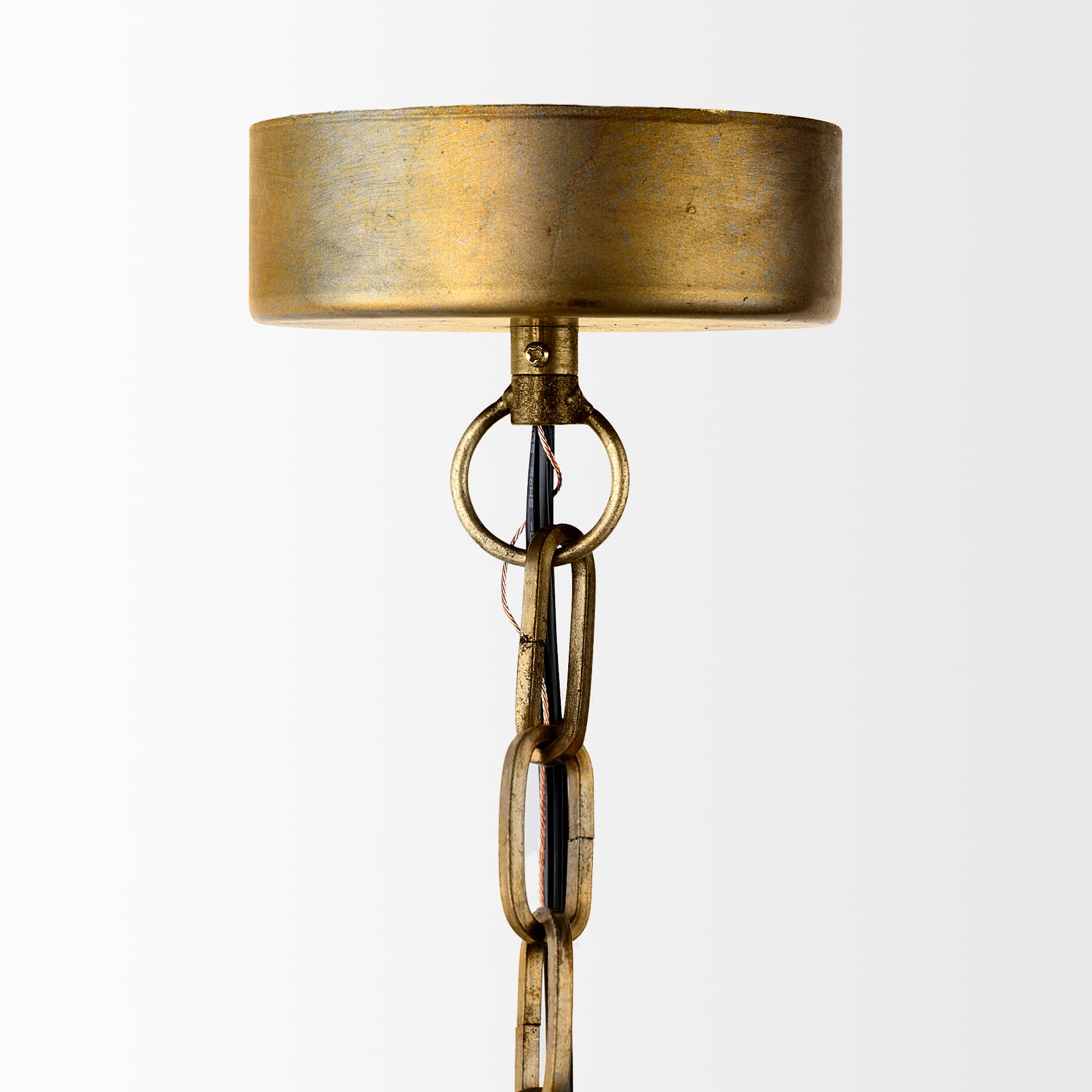 Capsa 17x29 Antique Gold and Silver Toned Metal Dome Pendant Light — product photograph