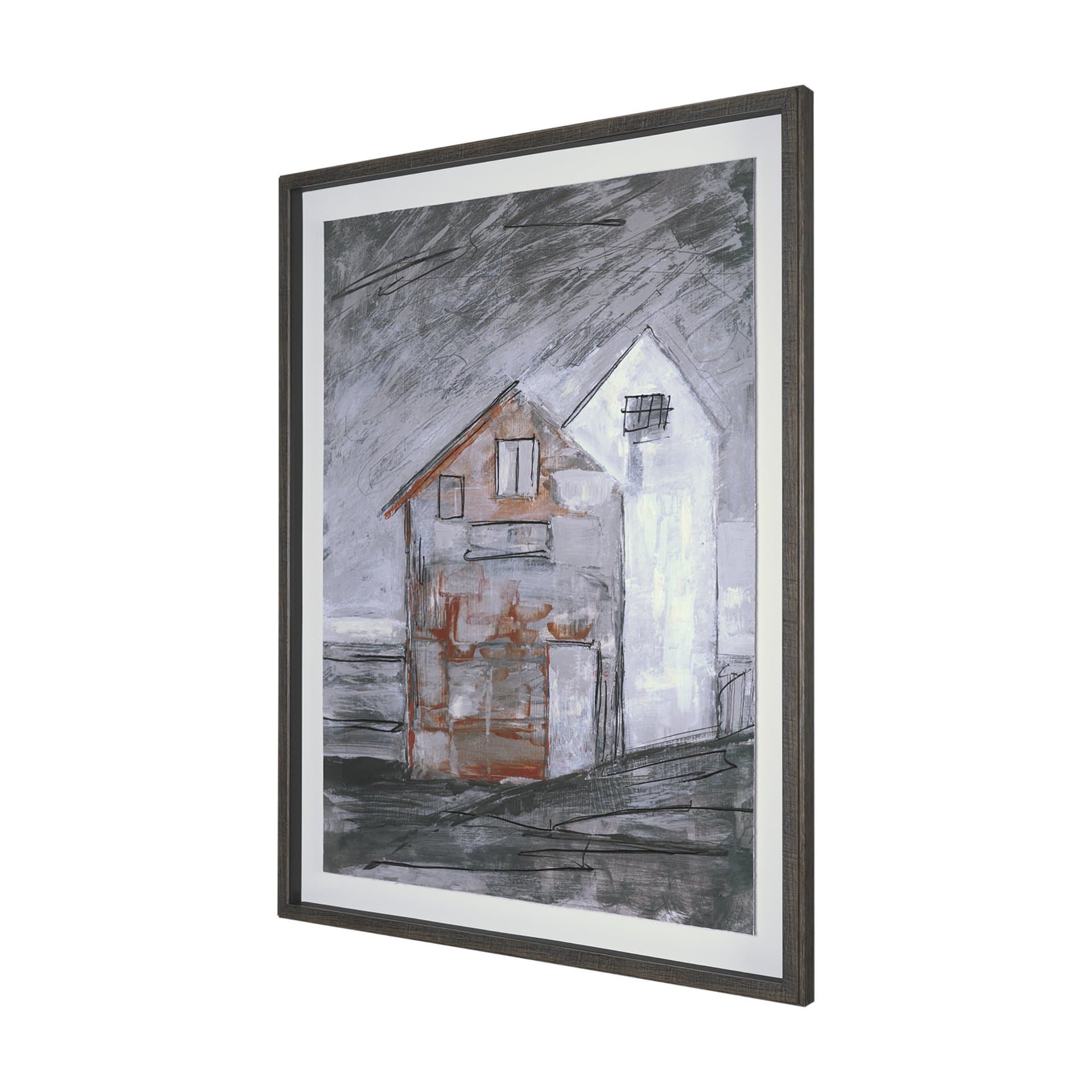 Community 3D by Mercana Studio Hand-Embellished Textured Framed Artwork Matted under Glass — product photograph