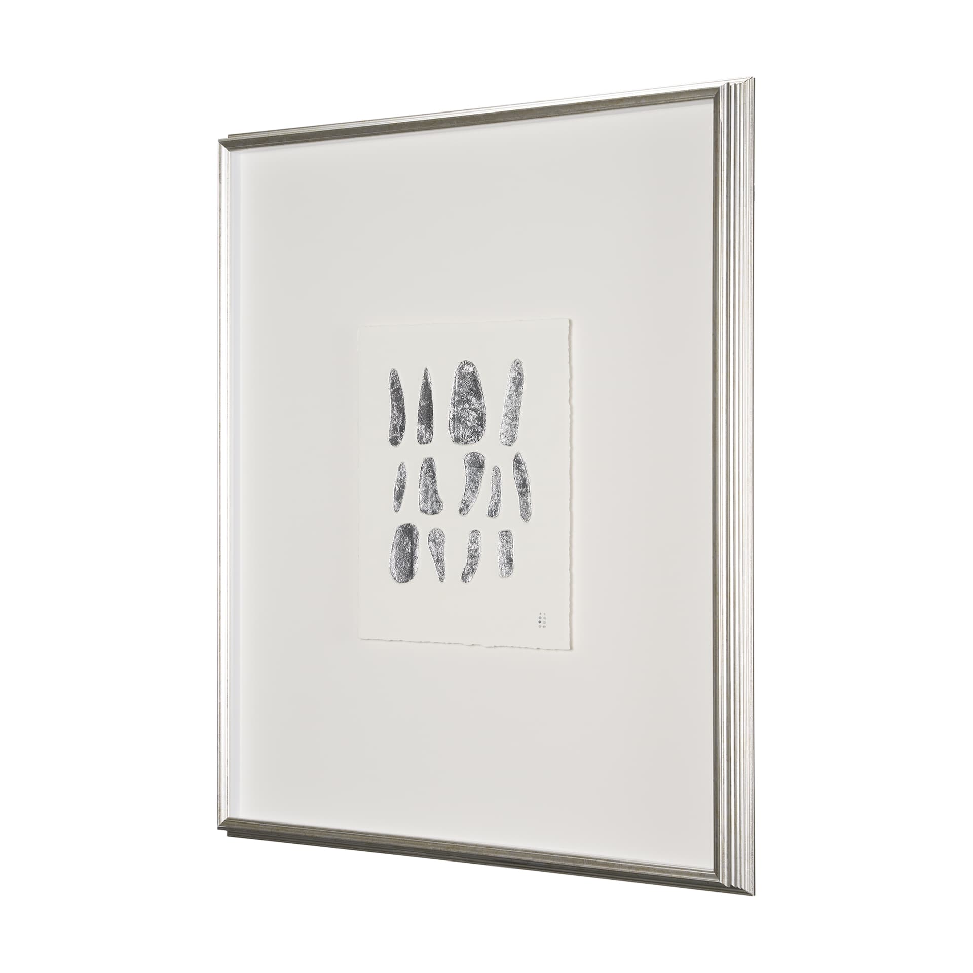Silver Pebbles by Studio M a handmade Original Framed Artwork under Glass — product photograph