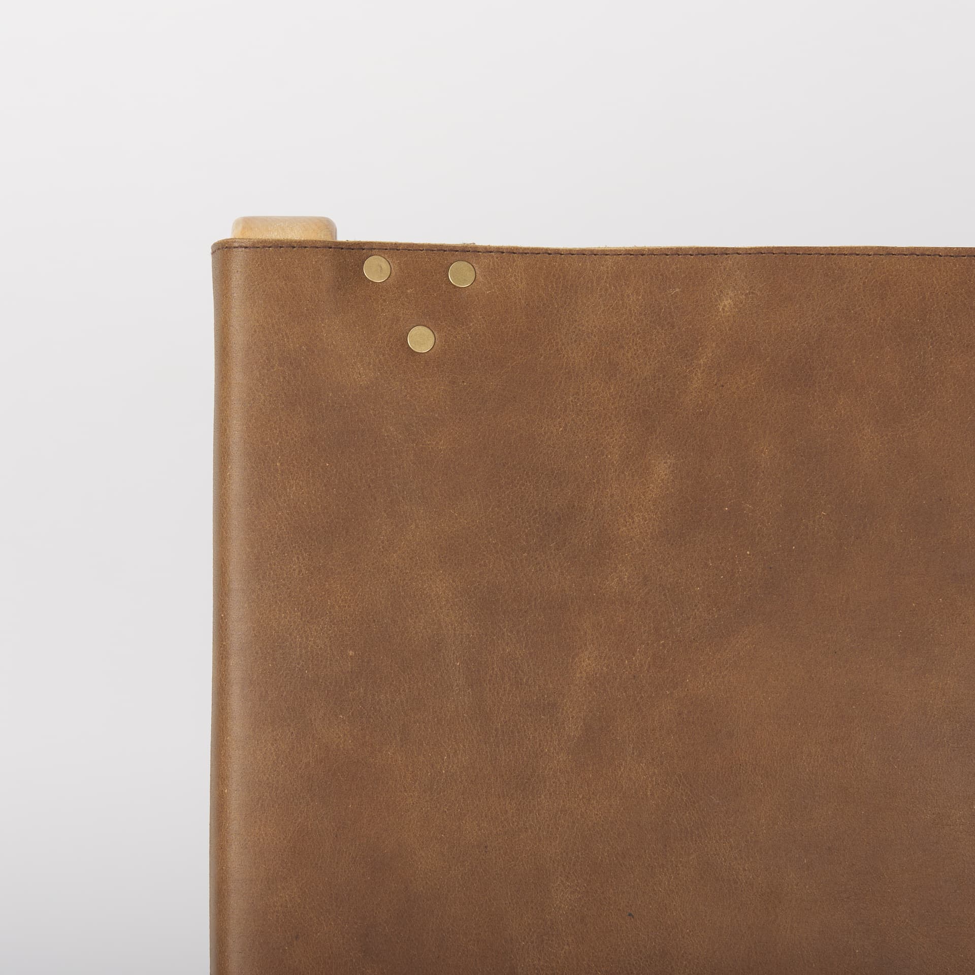Elodie 24.4L x 33.9W x 30.7H Brown Leather W/Natural Beech Wood Frame Accent Chair — product photograph