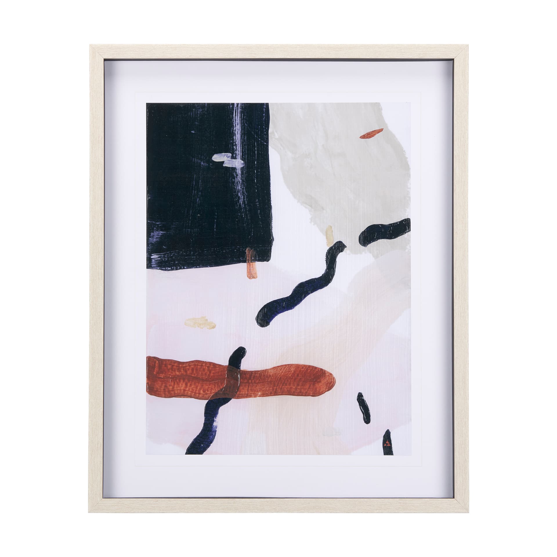 Color Blocks I by Mercana Studio a Hand Embellished Textured Framed Art Print Matted under Glass — product photograph
