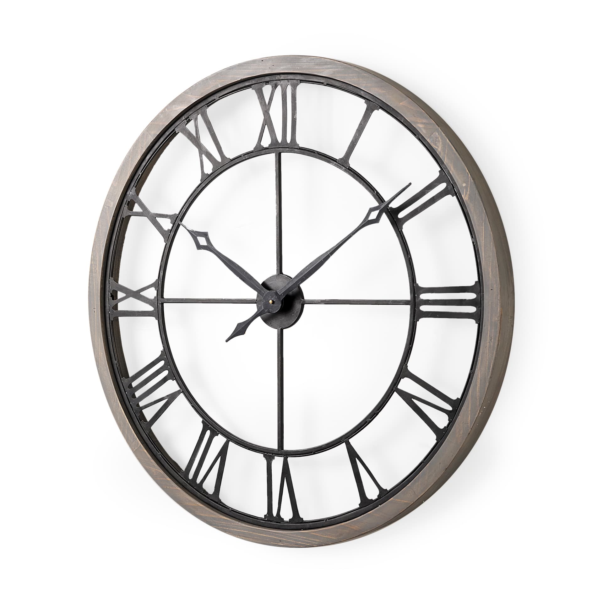 Mething Gray 31.5" Large Farmhouse Wall Clock — product photograph