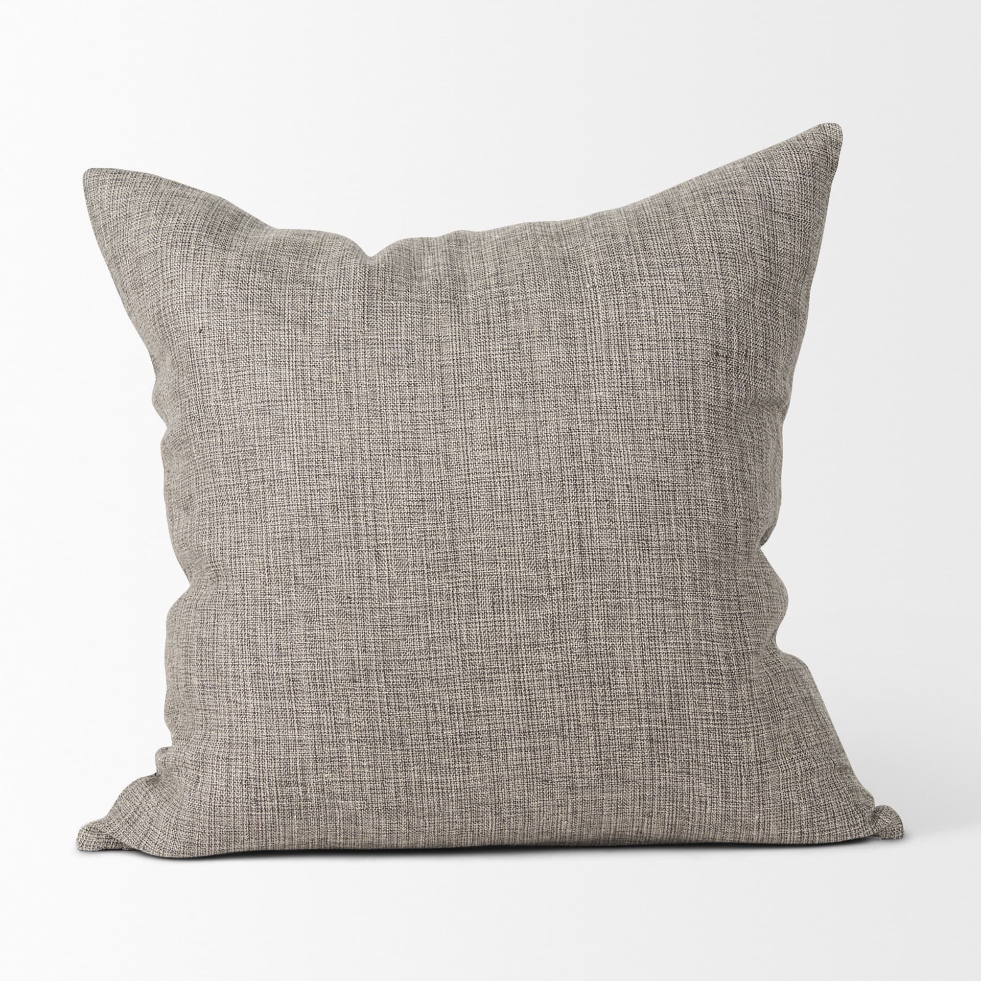 Jacklyn 22x22 Grey Linen Square Decorative Pillow Cover w/Down Filler — product photograph