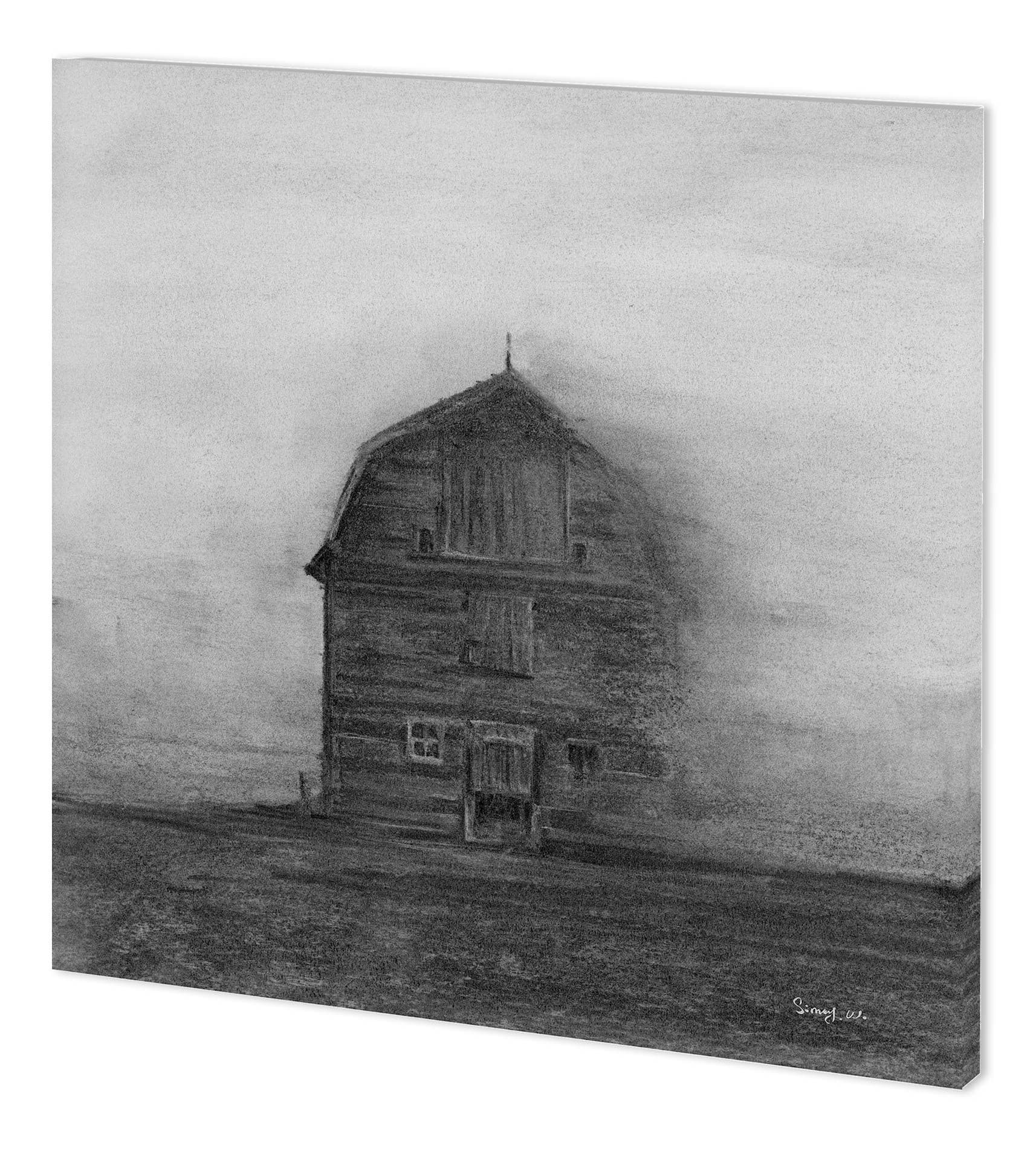 Barn House in Wind I by Mercana Studio a Hand Embellished Textured Canvas — product photograph