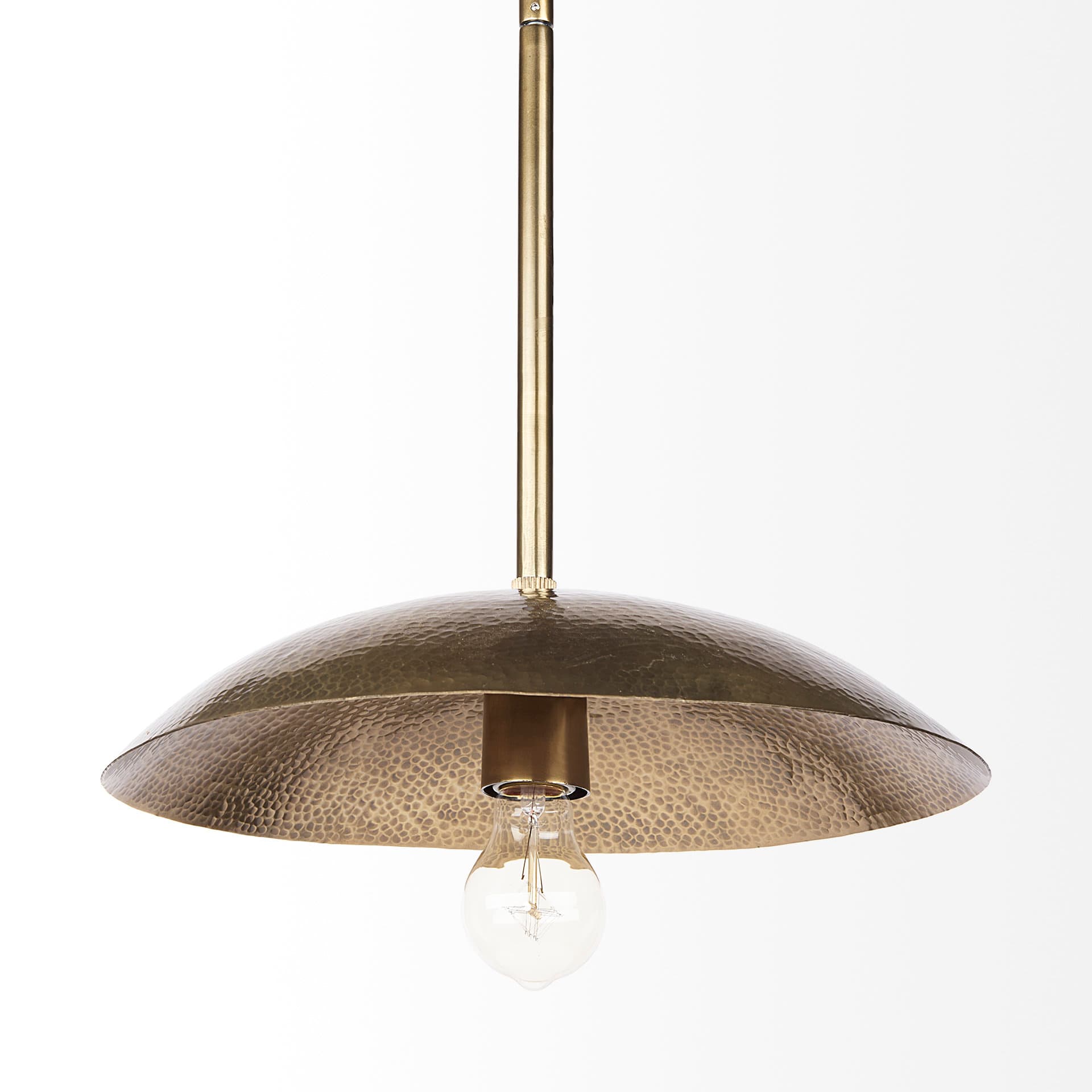Garnet 13L x 13W Gold Hammered Metal Pendant Light — product photograph
