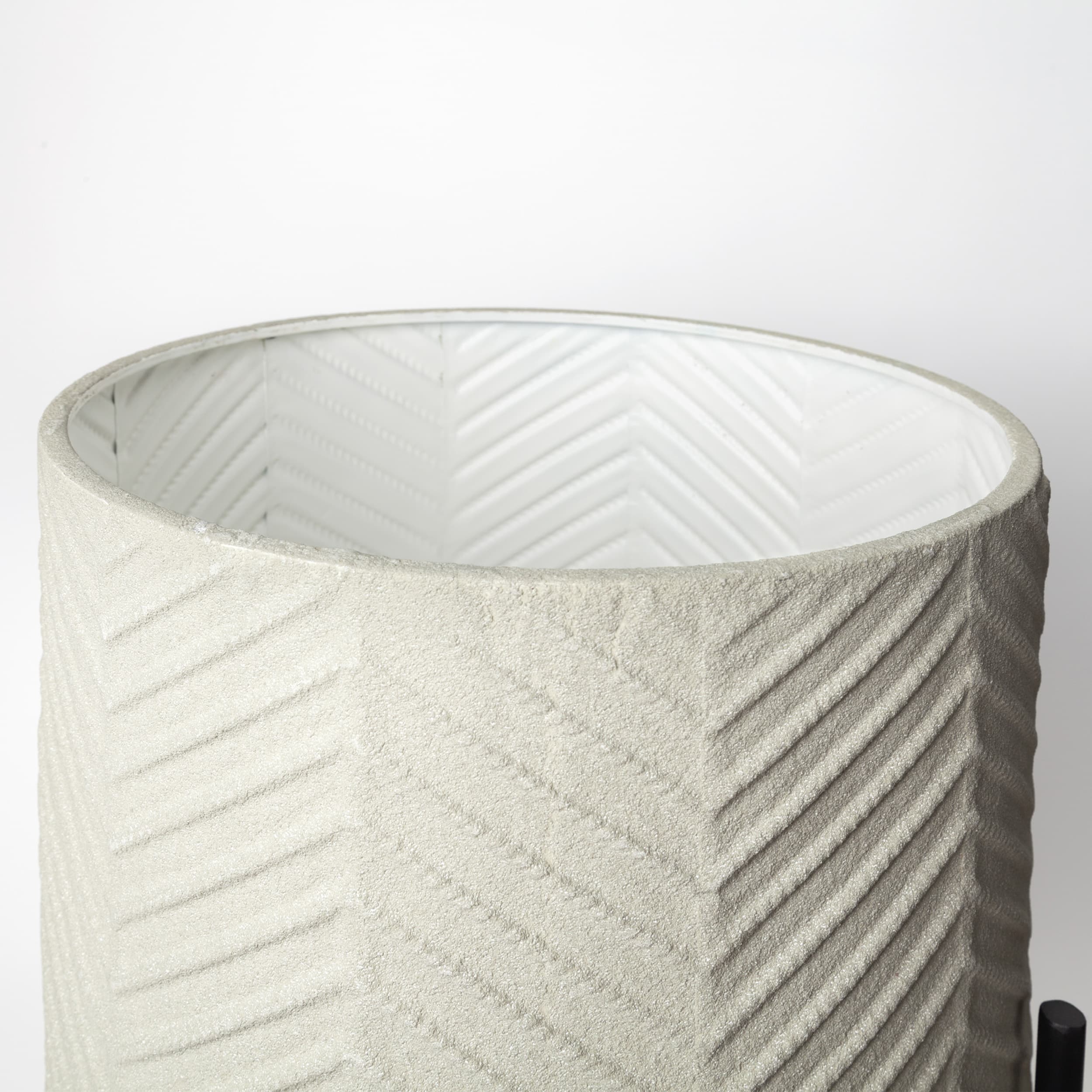 Mabel Set of Two 15.4 x 24.8 Eggshell Metal Top W/ Black Iron Base Plant Stands — product photograph