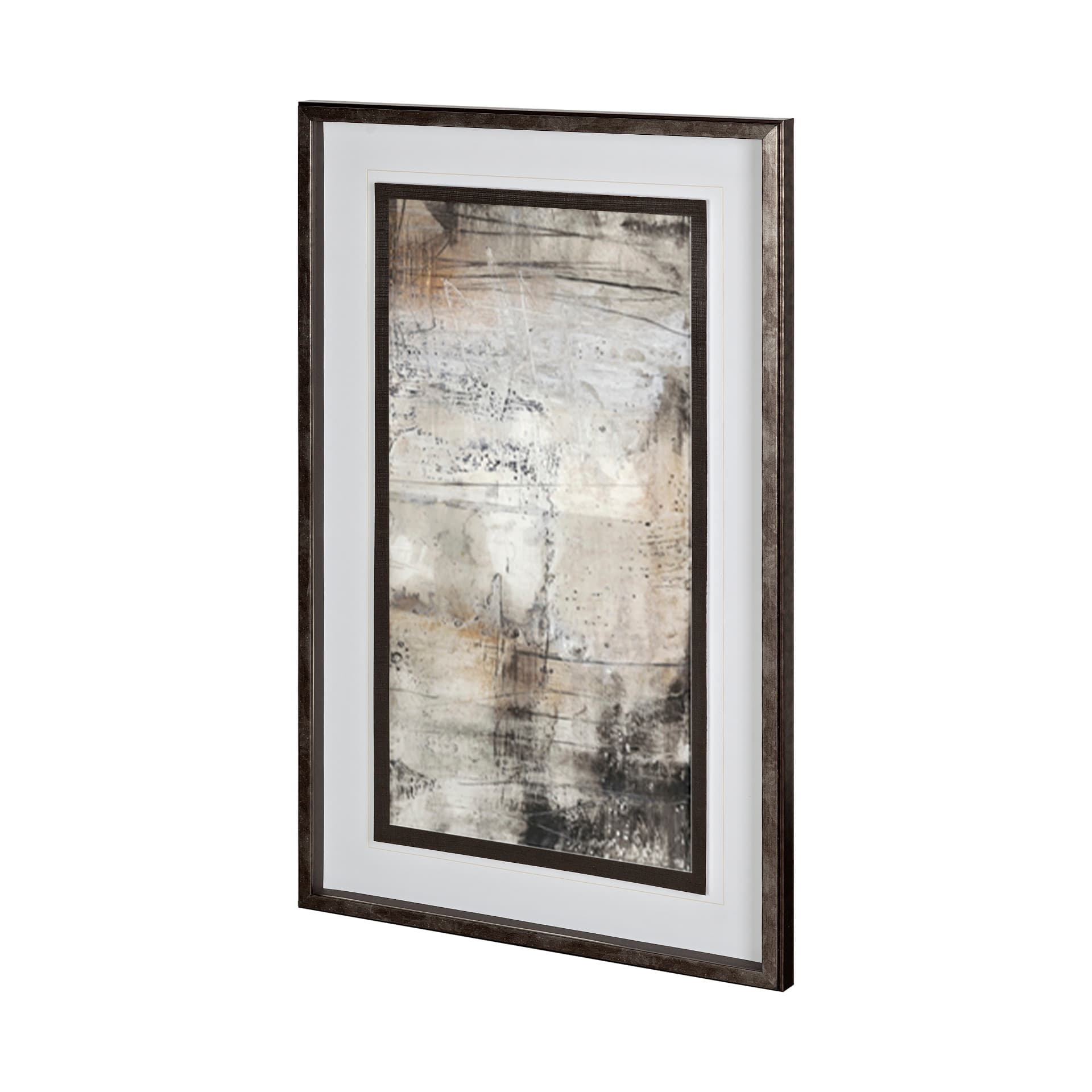 Blk Wht Bronze II by Jennifer Goldberger Hand Embellished Framed Art Print Matted under Glass — product photograph