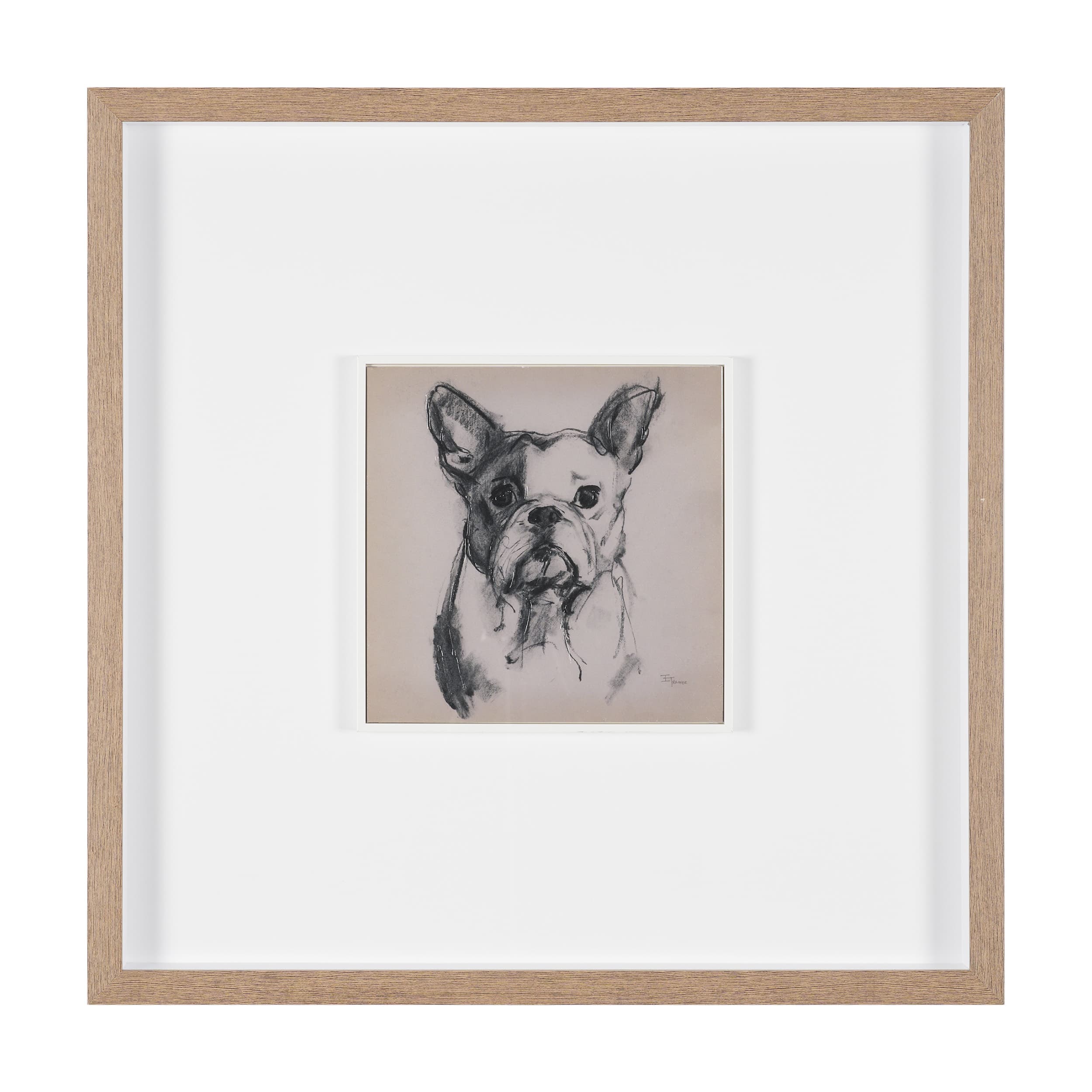 Frenchton by Mercana Studio Hand-Embellished Framed Artwork Matted under Glass — product photograph