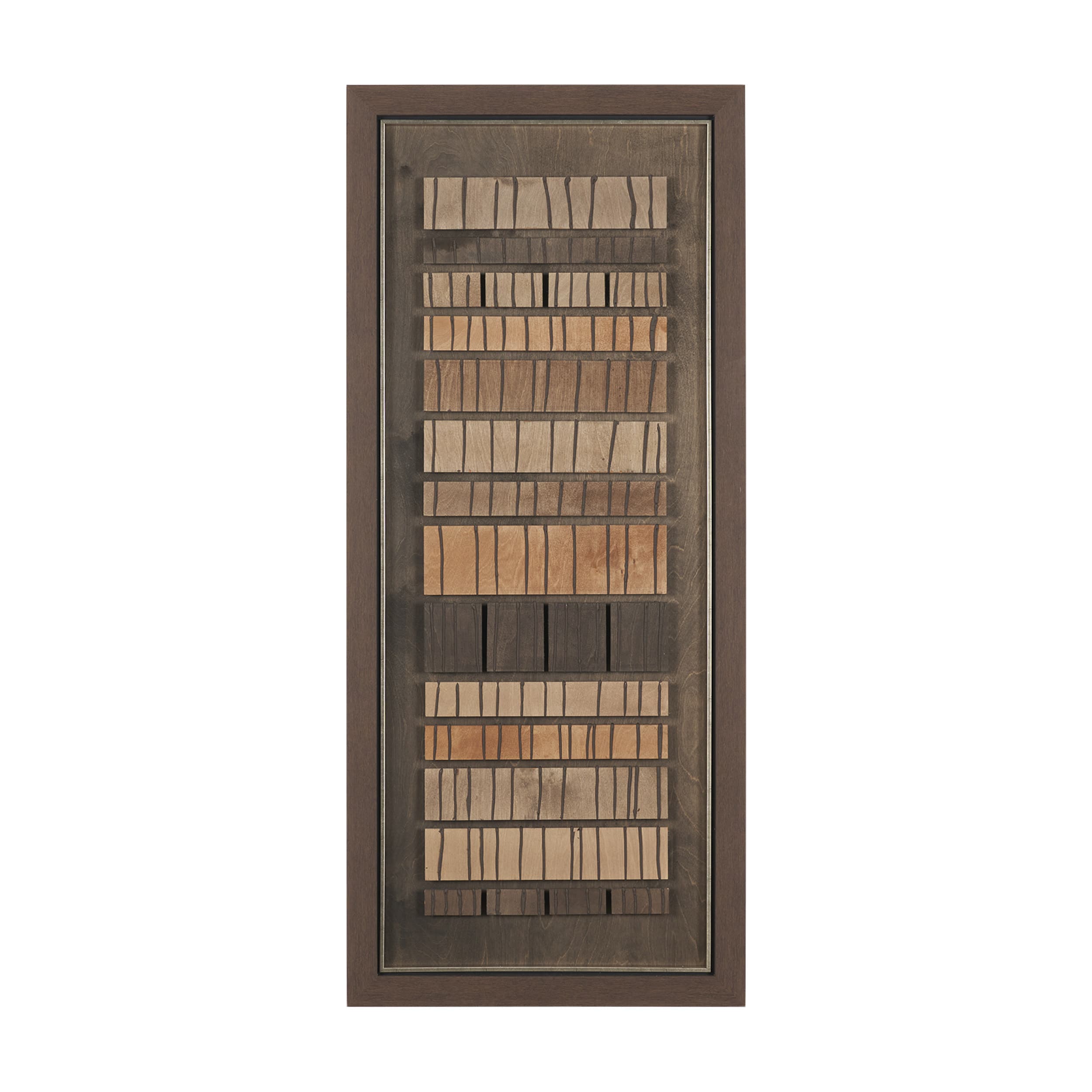 Timber Mosaic IV by Mercana Studio Handmade Original Framed Artwork Matted — product photograph