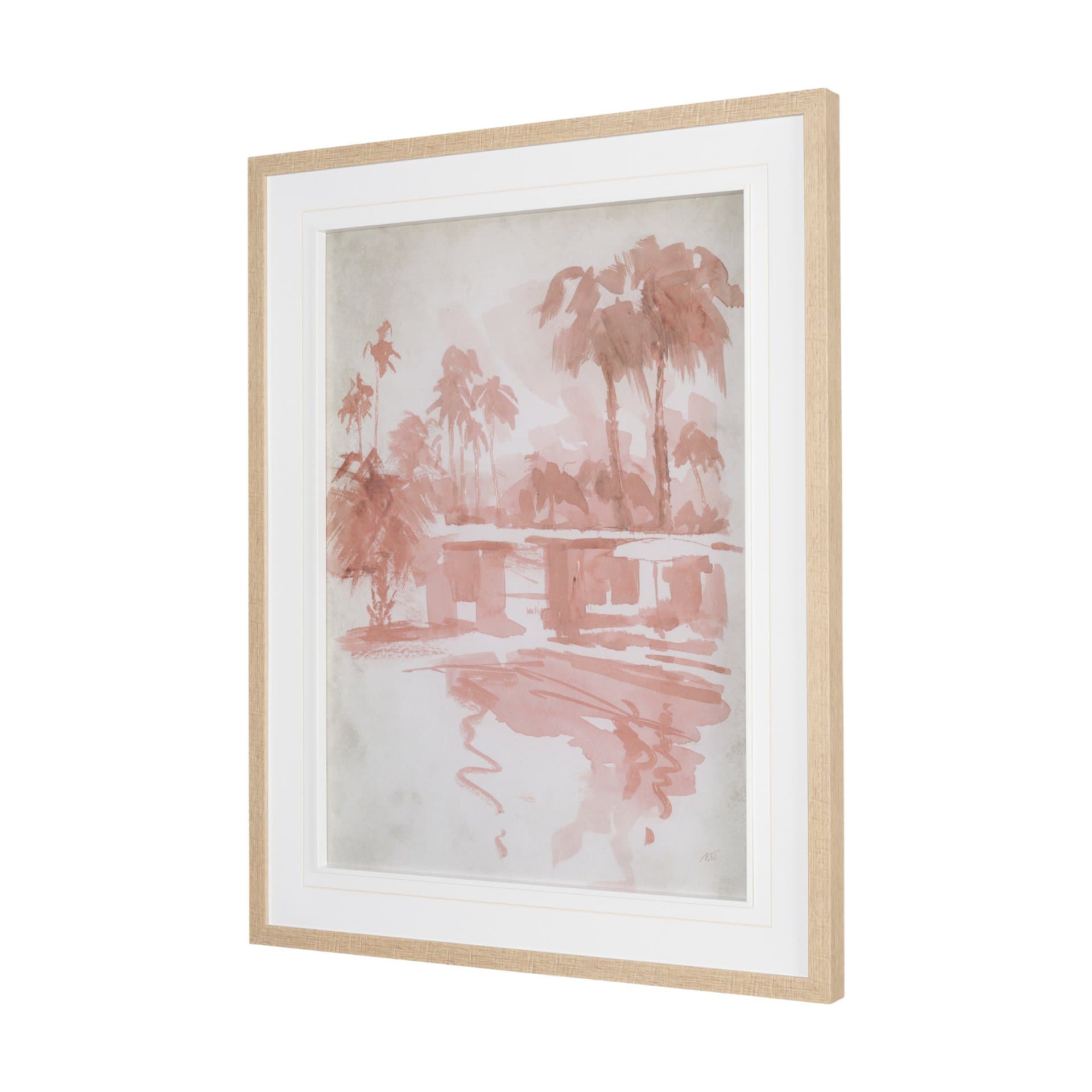 Palm Spring III by Mercana Studio Hand-Embellished Framed Artwork Matted under Glass — product photograph