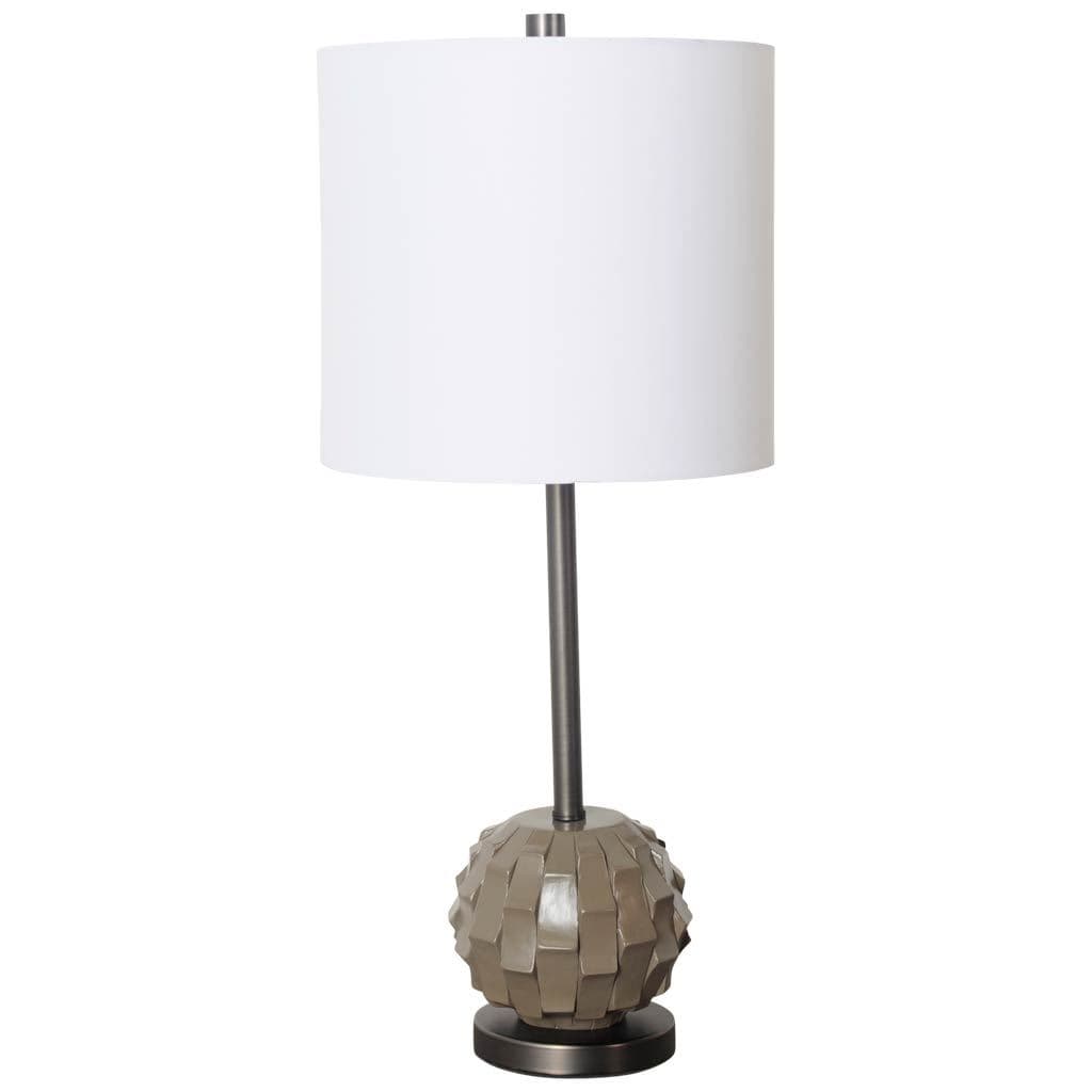 Brant I 25" Brown Resin Base White Shade Table Lamp — product photograph