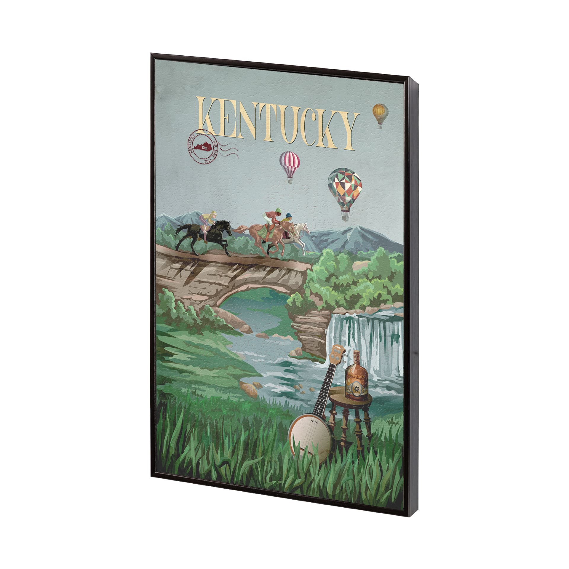 Kentucky Go USA (SM) by Mercana Studio a Hand Embellished Decograph Framed Art Print — product photograph