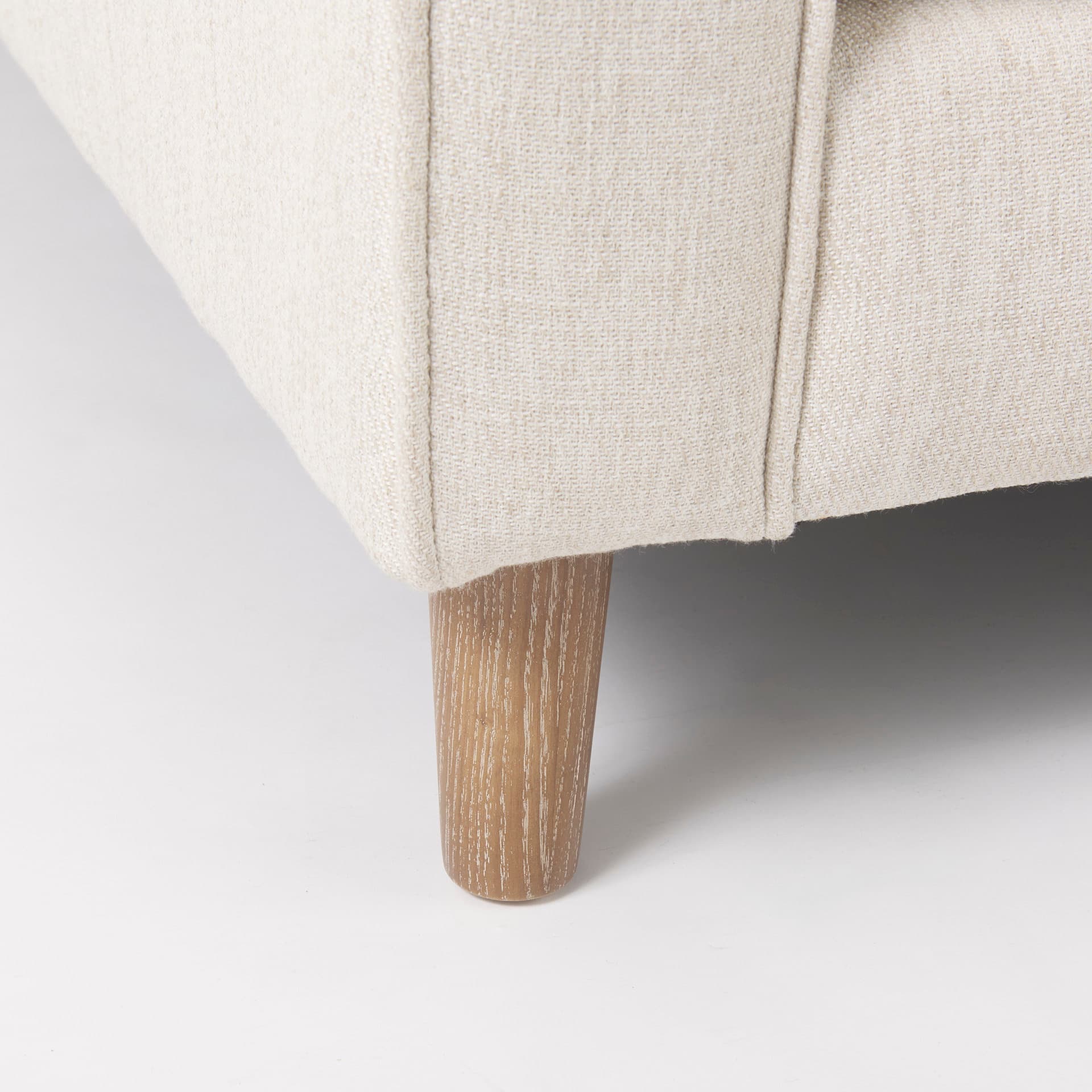 Loretta 40.7L x 36.2W x 33.9H Cream Fabric Chair W/ Two Bolster Cushions — product photograph