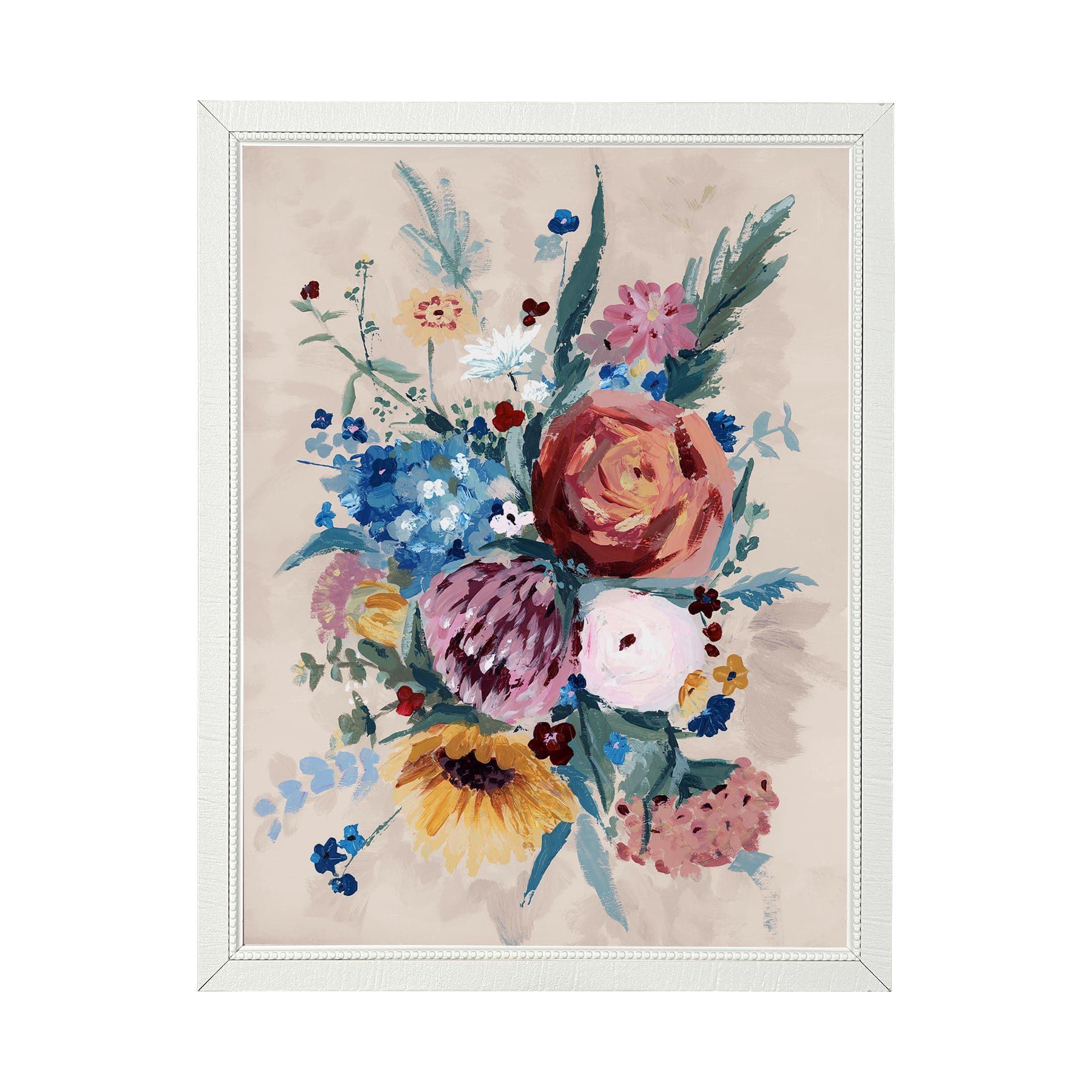 Farmhouse Flowers II by Barbara Fleming a Hand Embellished Textured Framed Art Print — product photograph