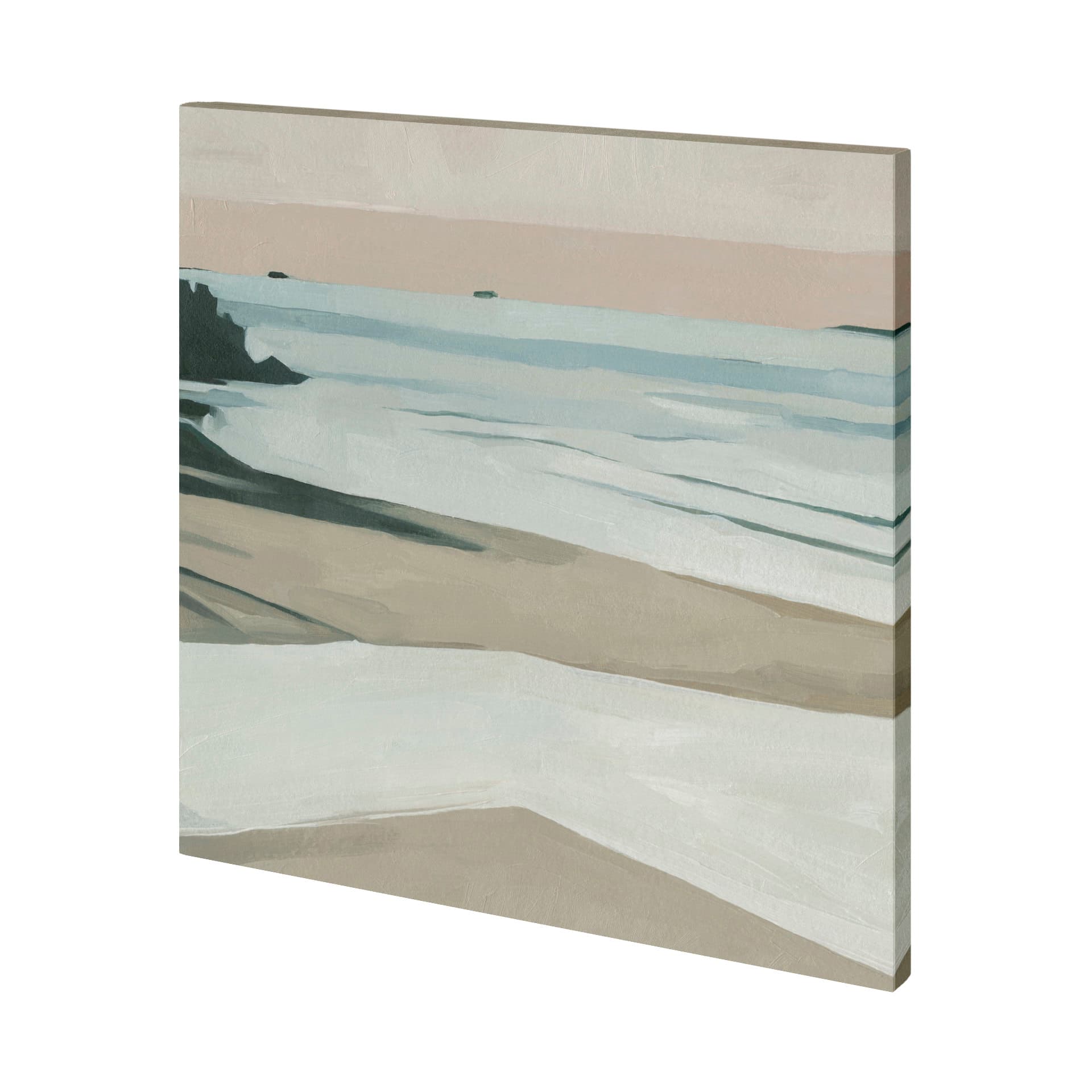 Coastal Lines II by Emma Scarvey a Hand Embellished Textured Canvas — product photograph