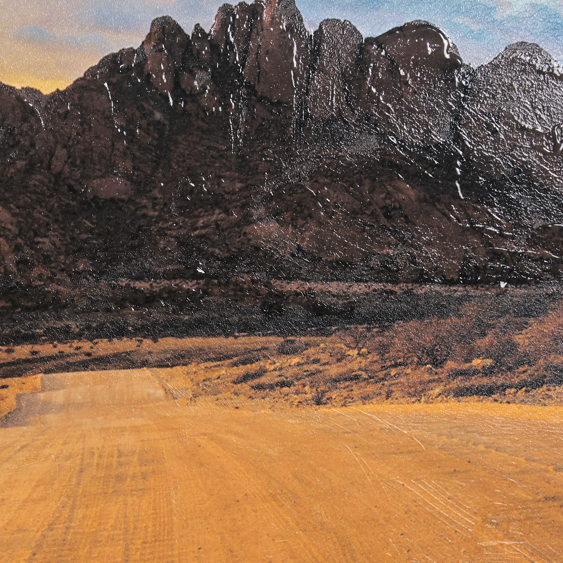 Extraordinary Skies by Mercana Studio Hand Embellished Textured Framed Photo Art Print Matted under — product photograph
