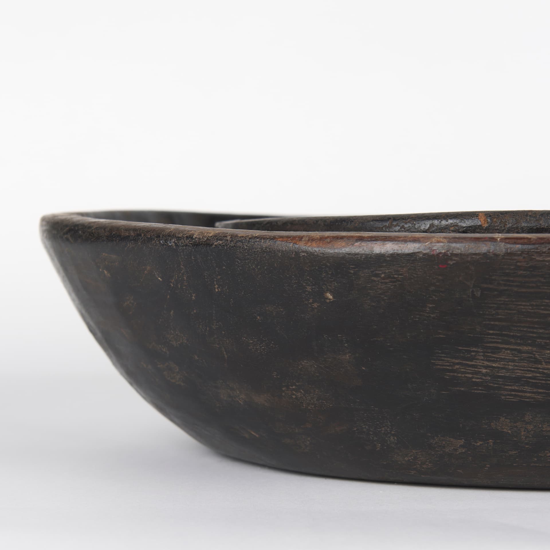 Nikita Set of 2 Large Black-Brown Reclaimed Wood Bowls — product photograph