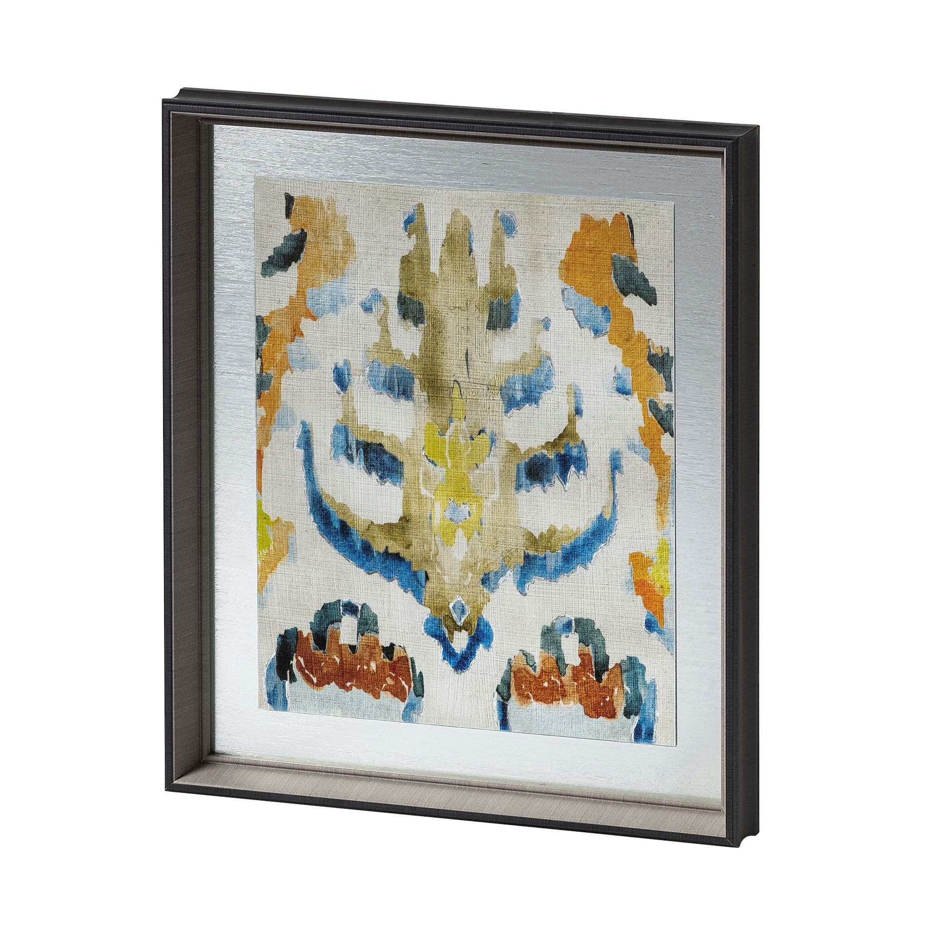 Bohemian Ikat IV by Chariklia Zarris a Hand Embellished Textured Framed Art Print Matted under Glass — product photograph