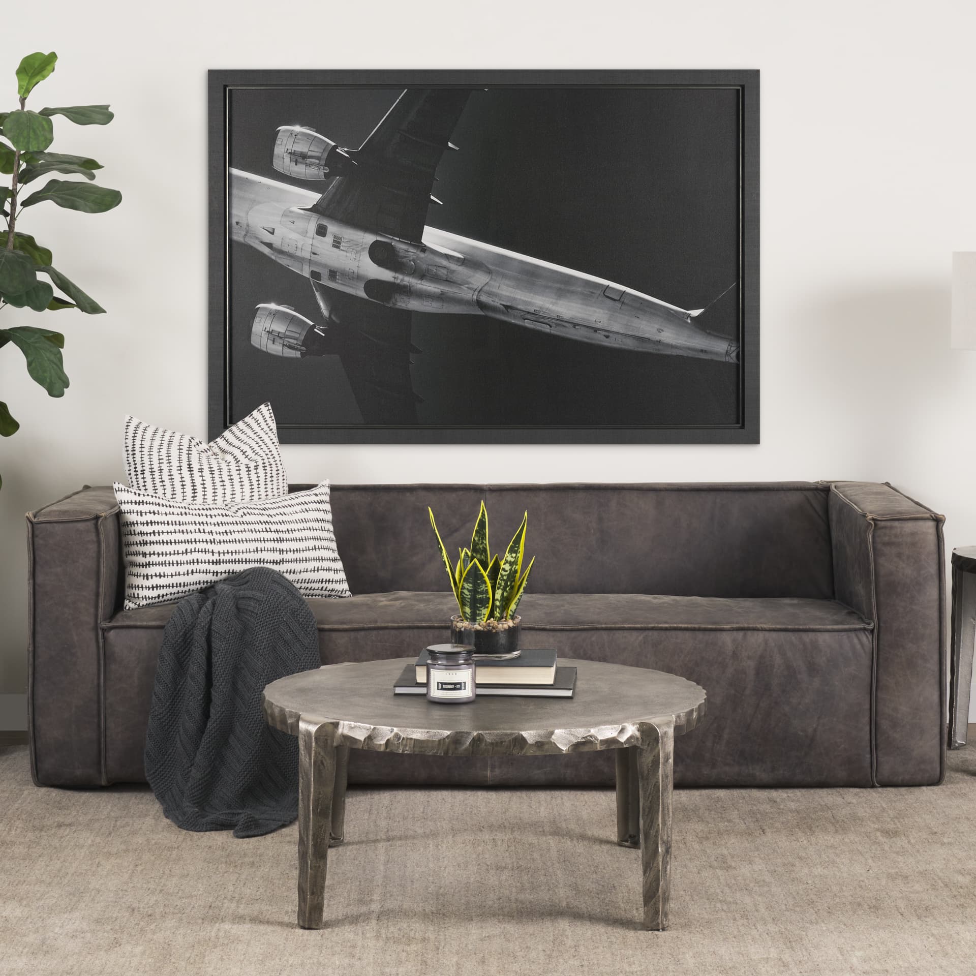 Up Above by Tal Paz-Fridman Framed Art Print under Glass — in a styled room