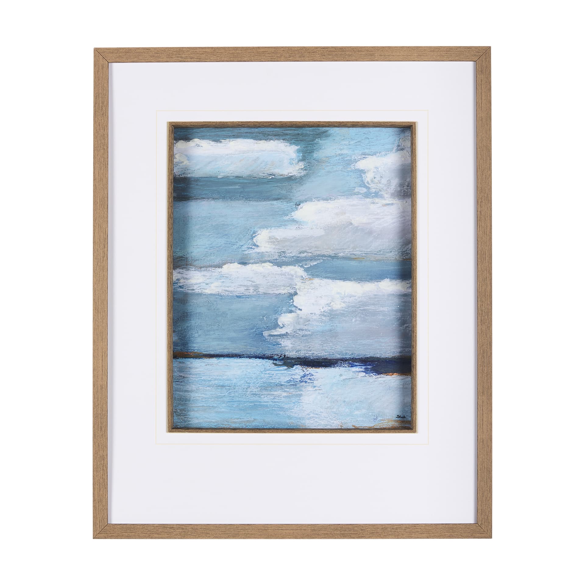Cloud Bay II by Mercana Studio a Hand Embellished Textured Framed Art Print Matted under Glass — product photograph