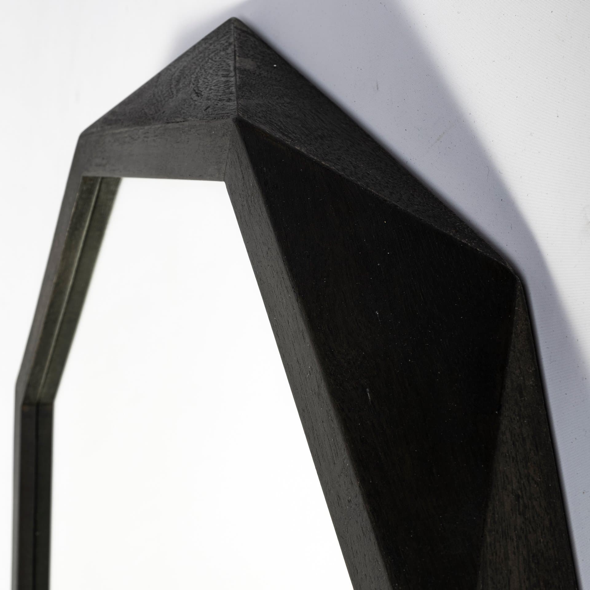Aramis I 32" Octagon Black Wood Frame Wall Mirror — product photograph