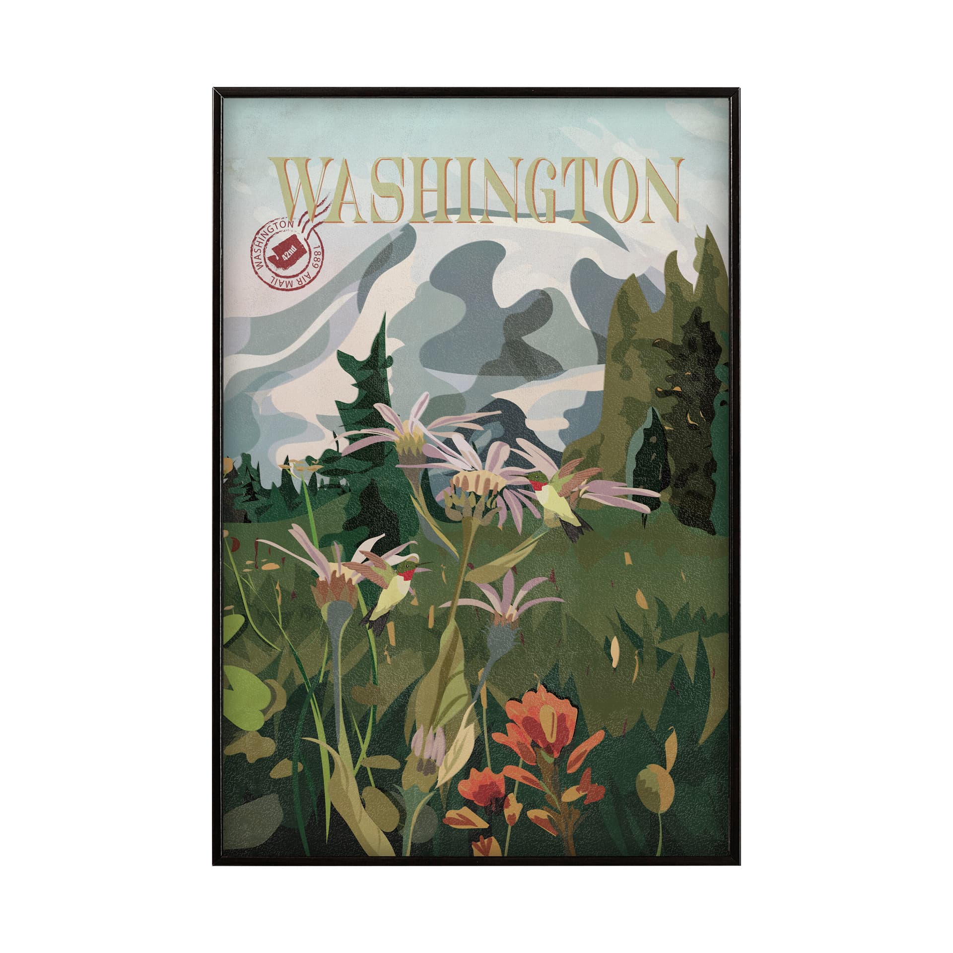 Washington Go USA (SM) by Mercana Studio a Hand Embellished Decograph Framed Art Print — product photograph
