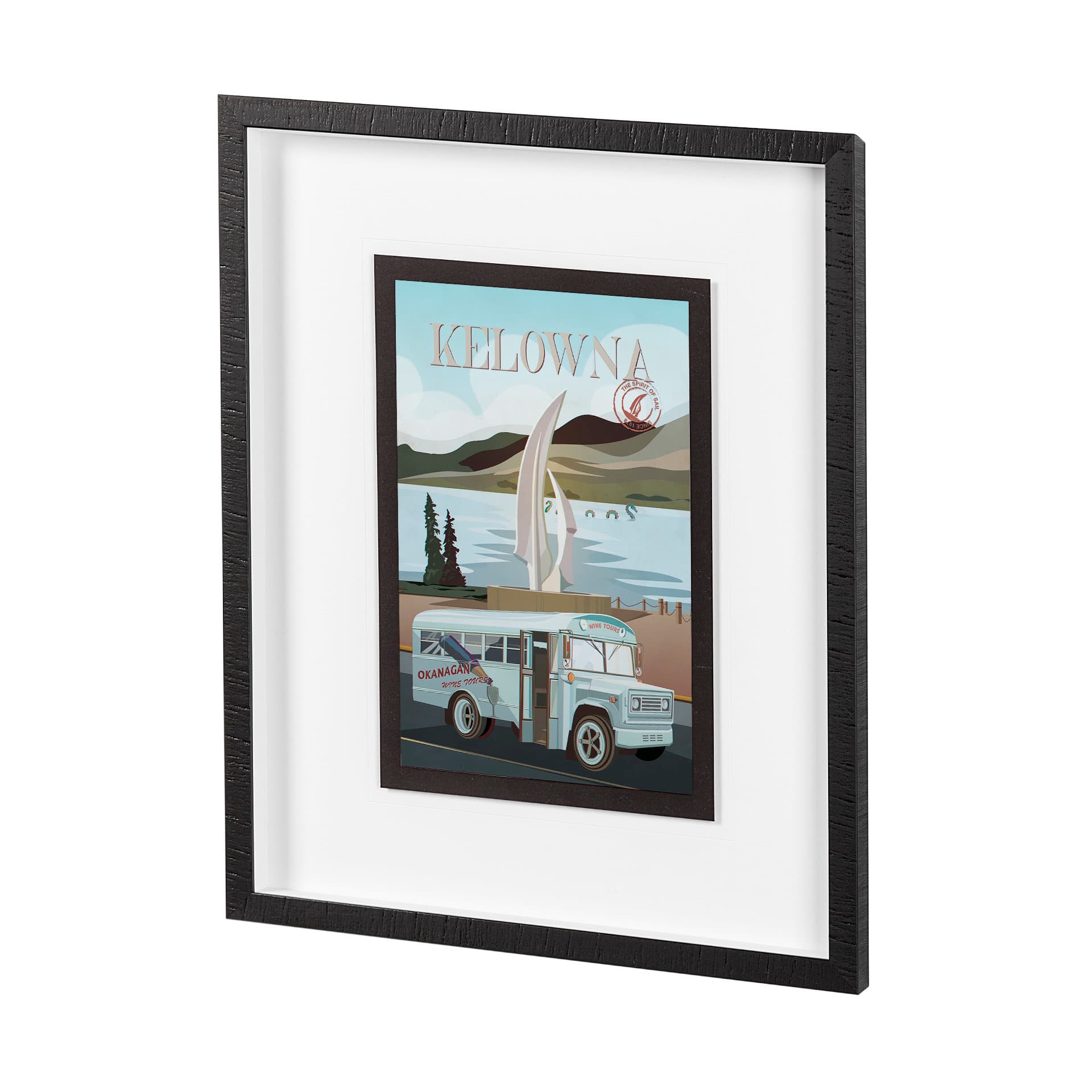 Kelowna Go Canada (M) by Mercana Studio a Hand Embellished Decograph Framed Art Print — product photograph