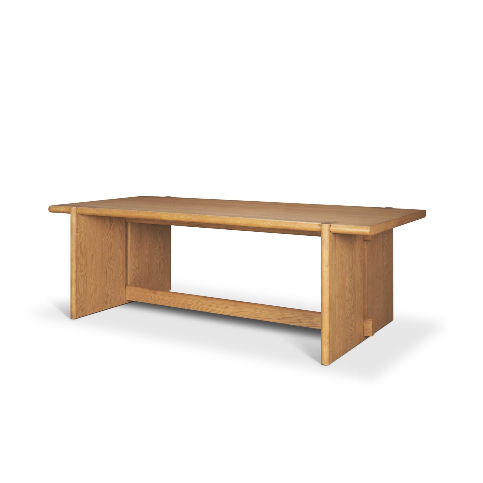 Rowan 94"L x 44"W Rectangular Dining Table | Modern | Light Brown Oak Wood | Seats 8 — product photograph