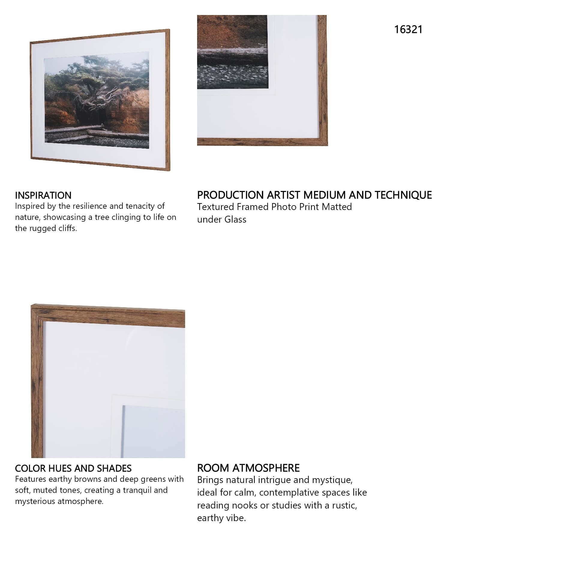 Tree of Life by Stefan and Audrey Textured Framed Photo Print Matted under Glass — product photograph
