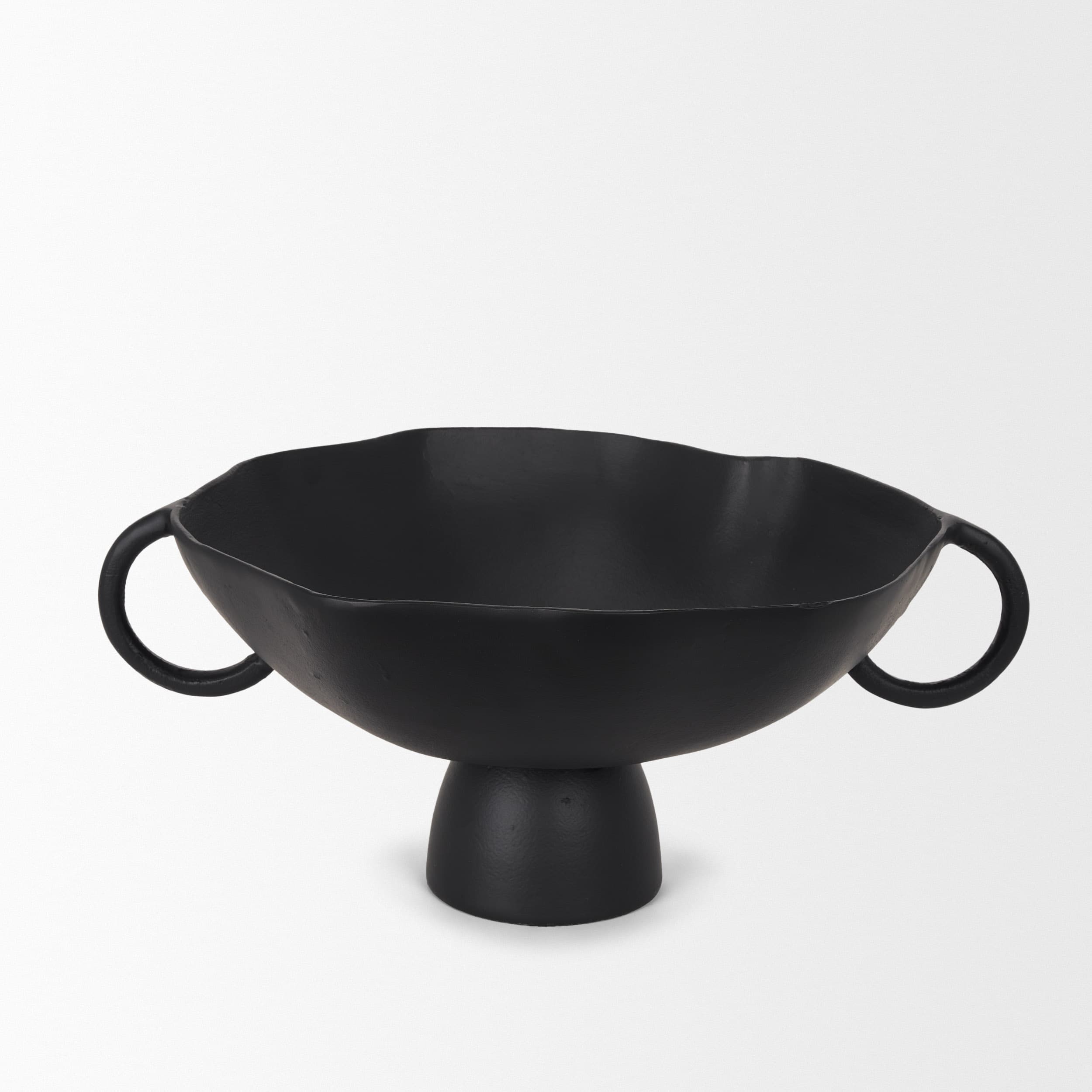 Radka Large Matte Black Metal Decorative Bowl — product photograph