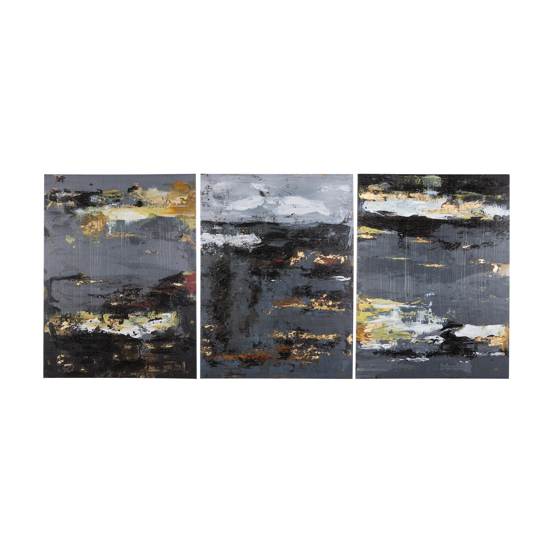 Silver and gold inspiration II by Mercana Studio a Hand Embellished Textured Canvas — product photograph