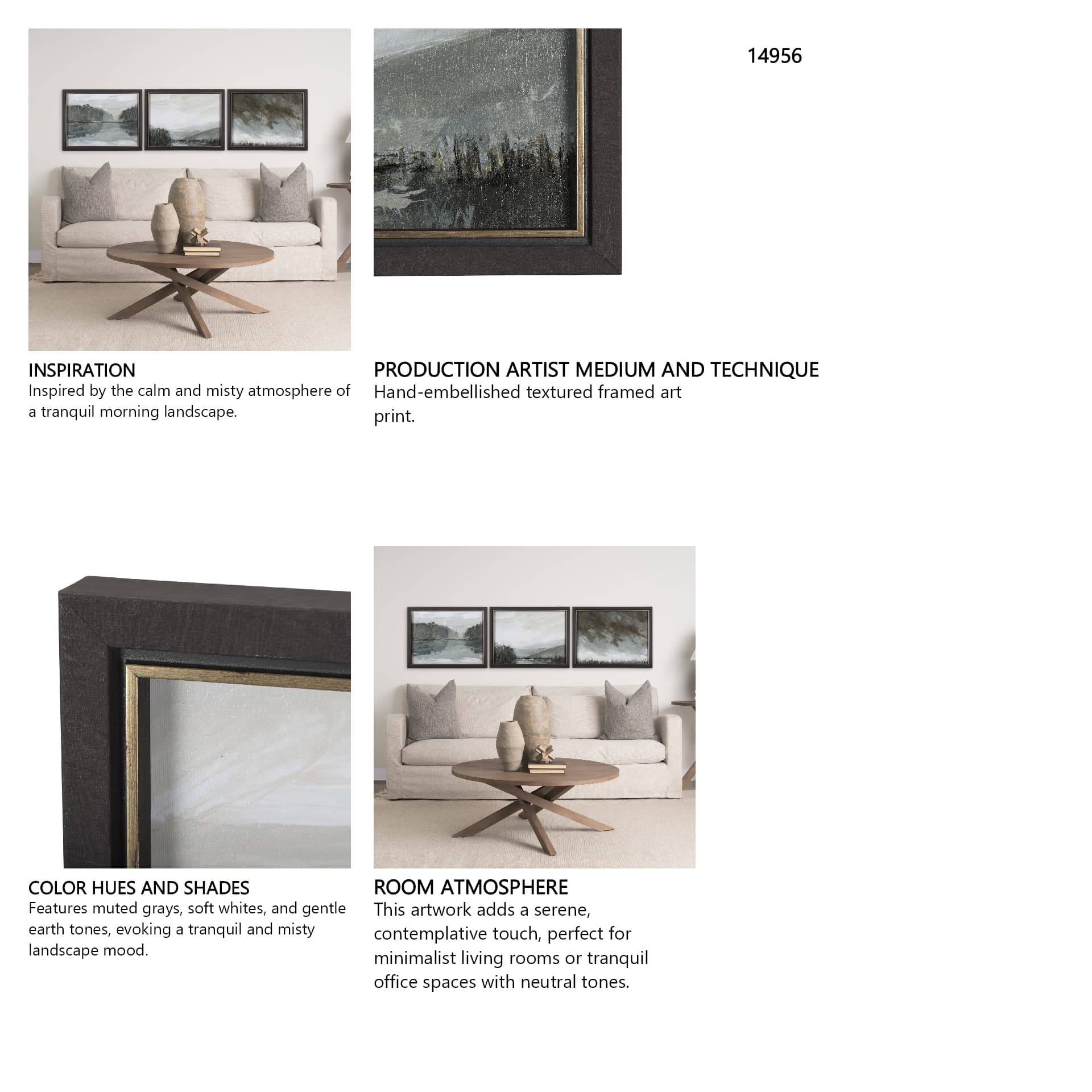 Rainy Day Inspiration V by Mercana Studio a Hand Embellished Textured Framed Art Print — in a styled room