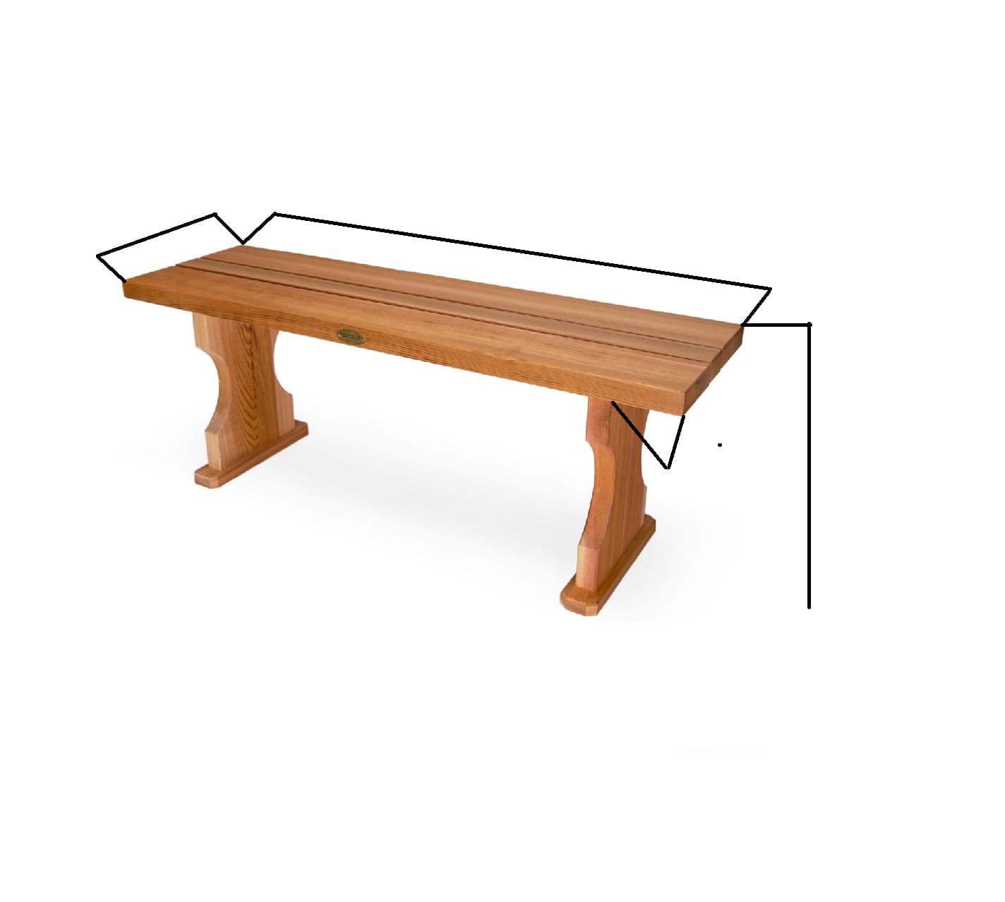 4-ft Cedar Backless Bench BB45 — product photograph