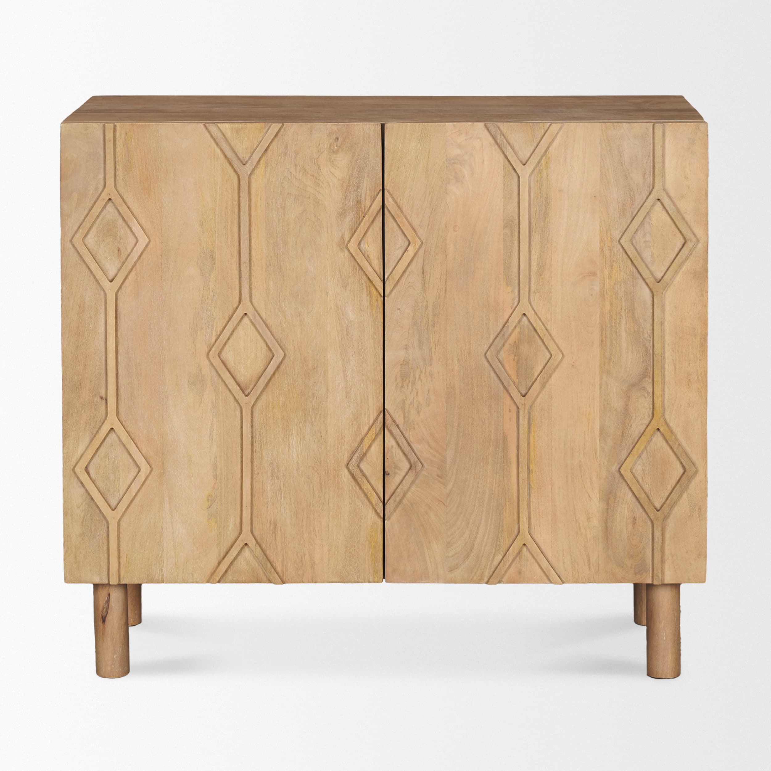 Heera Light Brown Diamond Motif w/ Shelf Accent Cabinet — product photograph