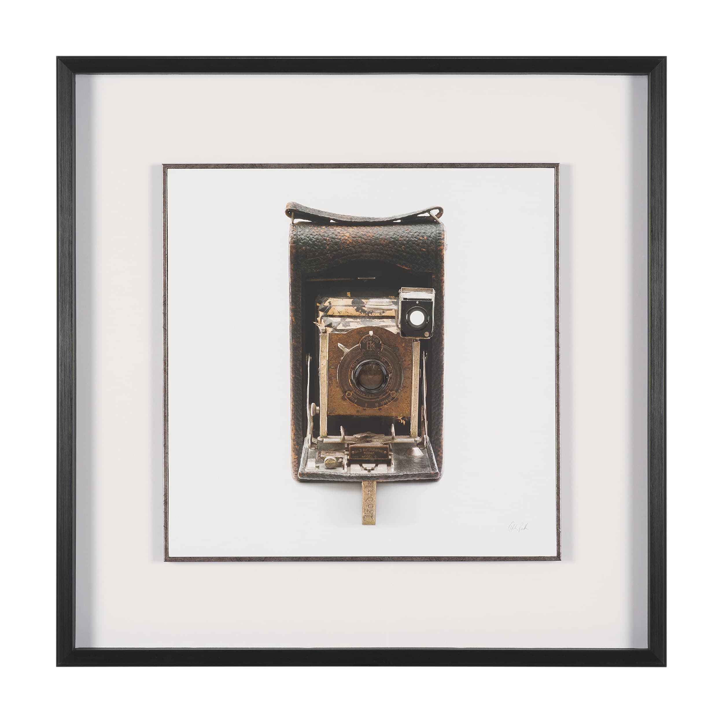 Vintage Camera by Deborah Revell Hand Embelished Framed Art Print Matted under Glass — product photograph