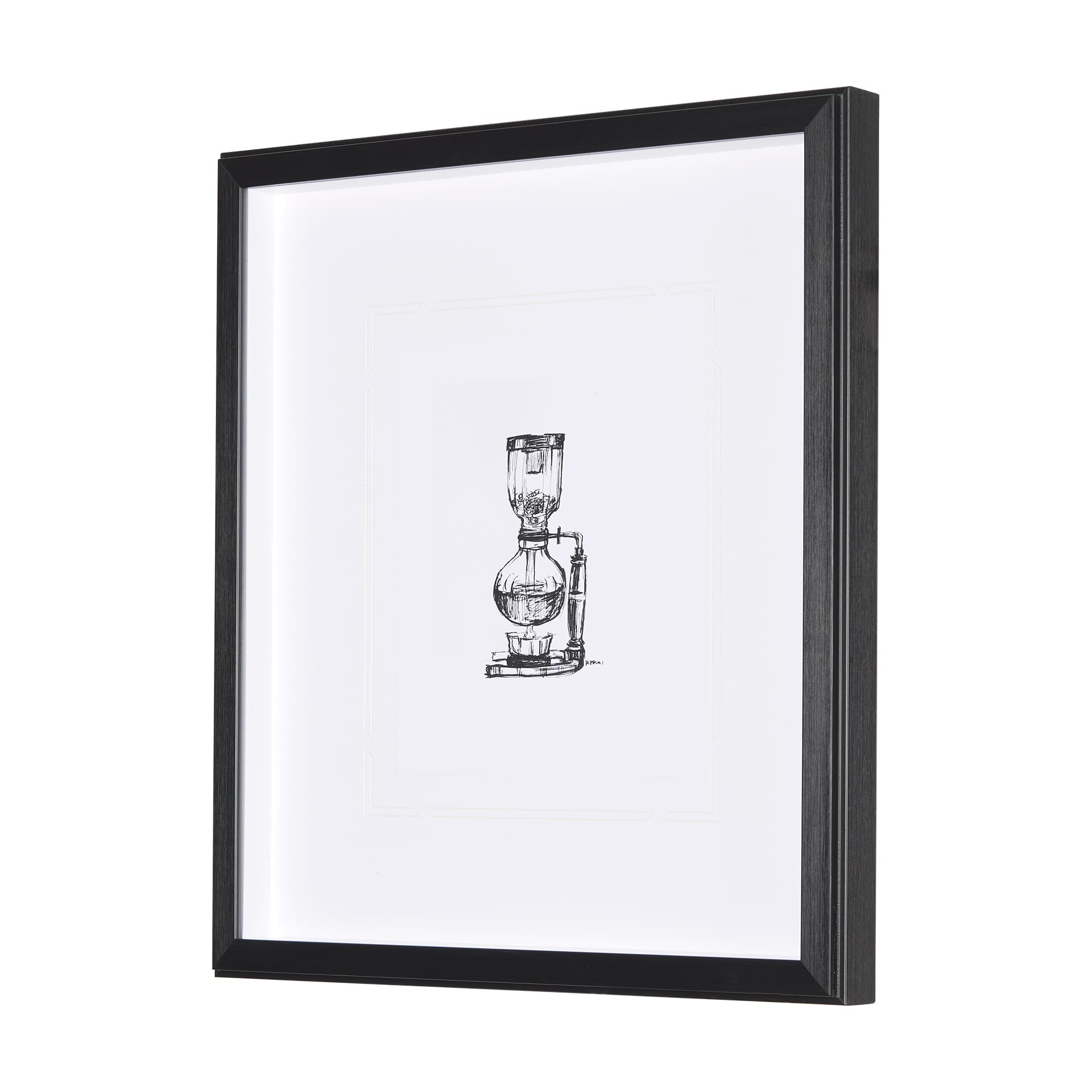 Siphon Coffee Maker by Simeng a Framed Art Print Matted under Glass — product photograph