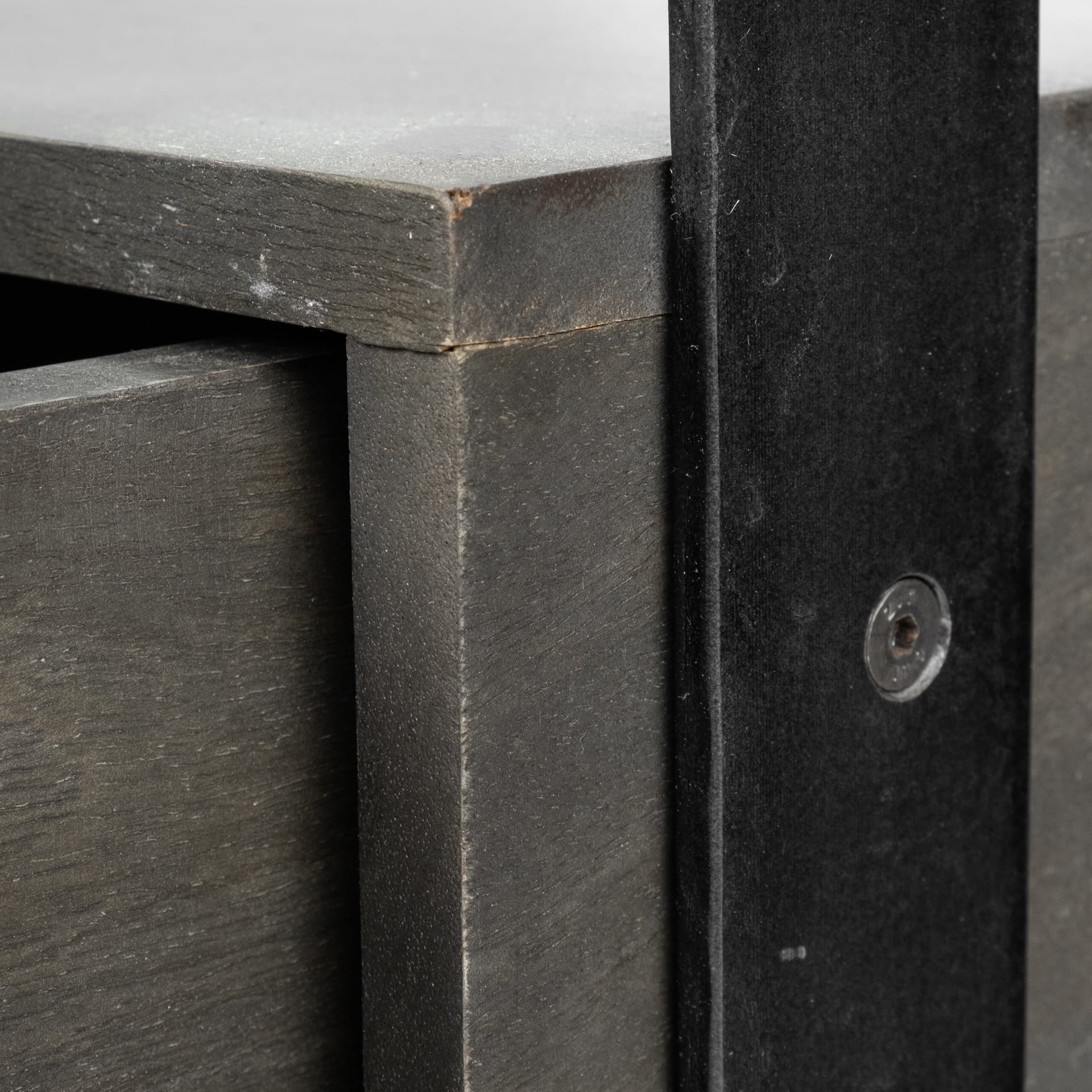 Vidro 54x30 Rectangular Glass Top Black Solid Wood Drawers & Black Frame Coffee Table — product photograph