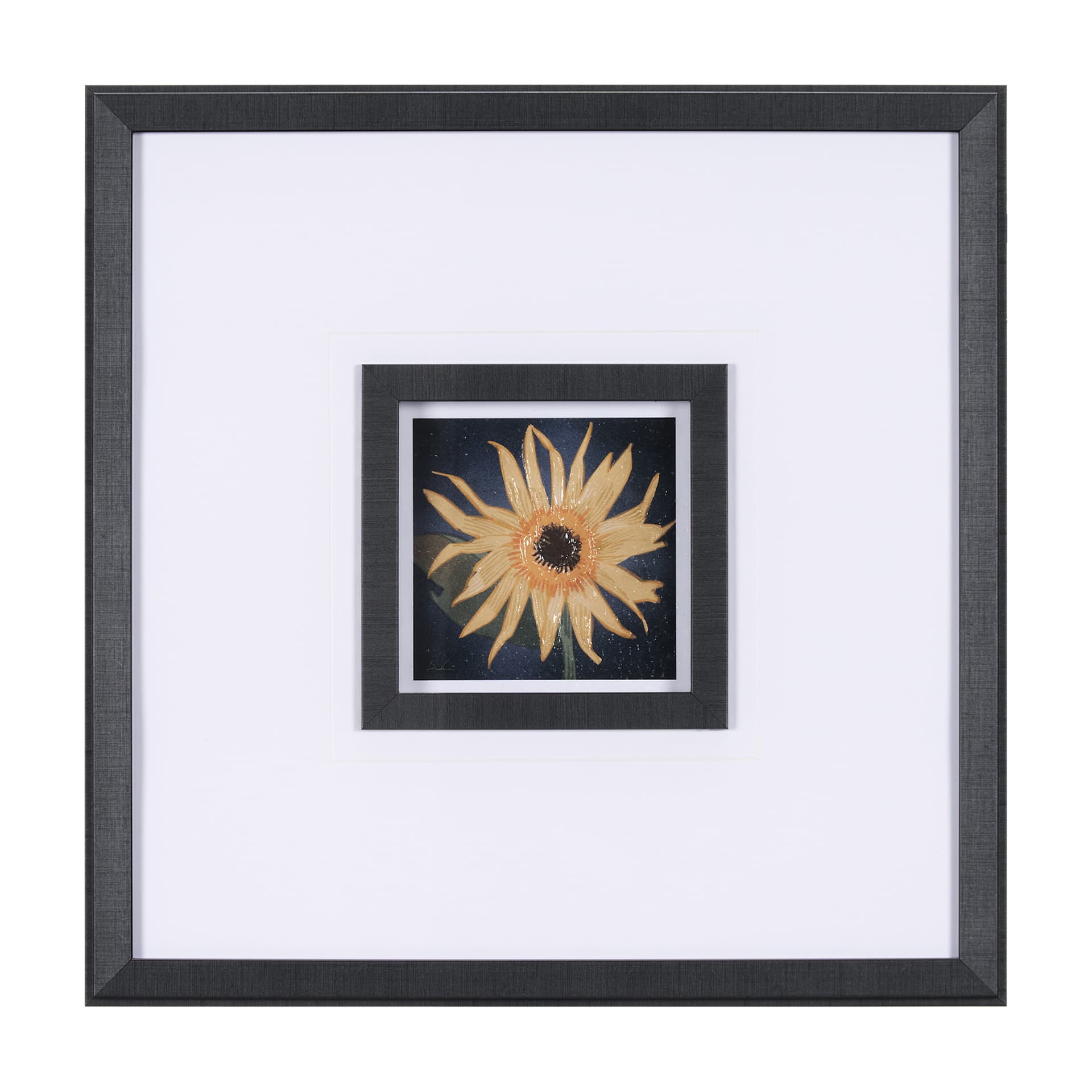 Flower Portrait IX by Mercana Studio a Hand Embellished Textured Framed Art Print Matted under Glass — product photograph