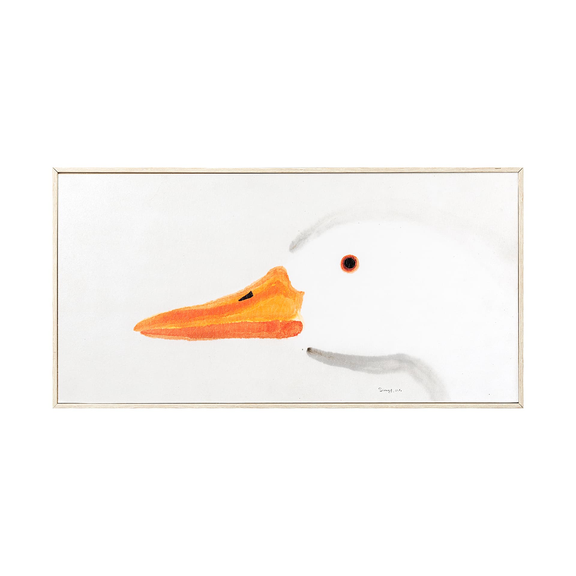 Duck Gazing I by Mercana Studio a Hand Embellished Textured Framed Art Print — product photograph