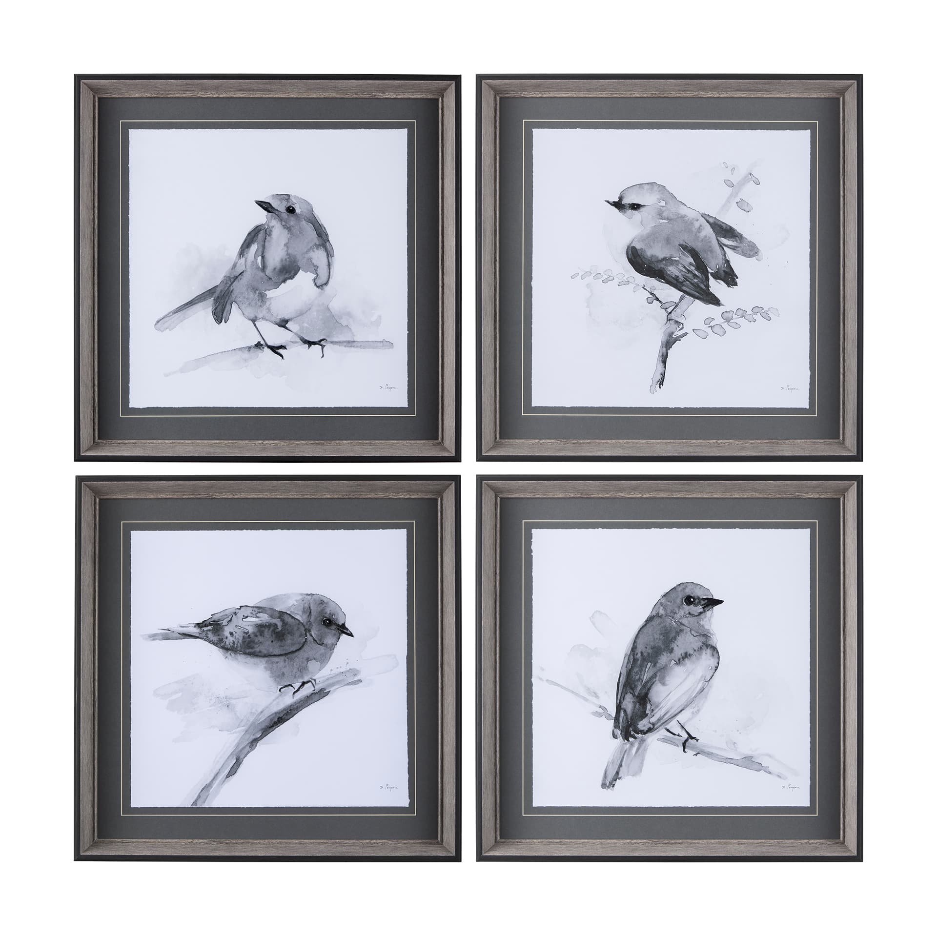 Eastern Blue BW III by Mercana Studio Hand Embellished Textured Framed Art Print Matted under Glass — product photograph