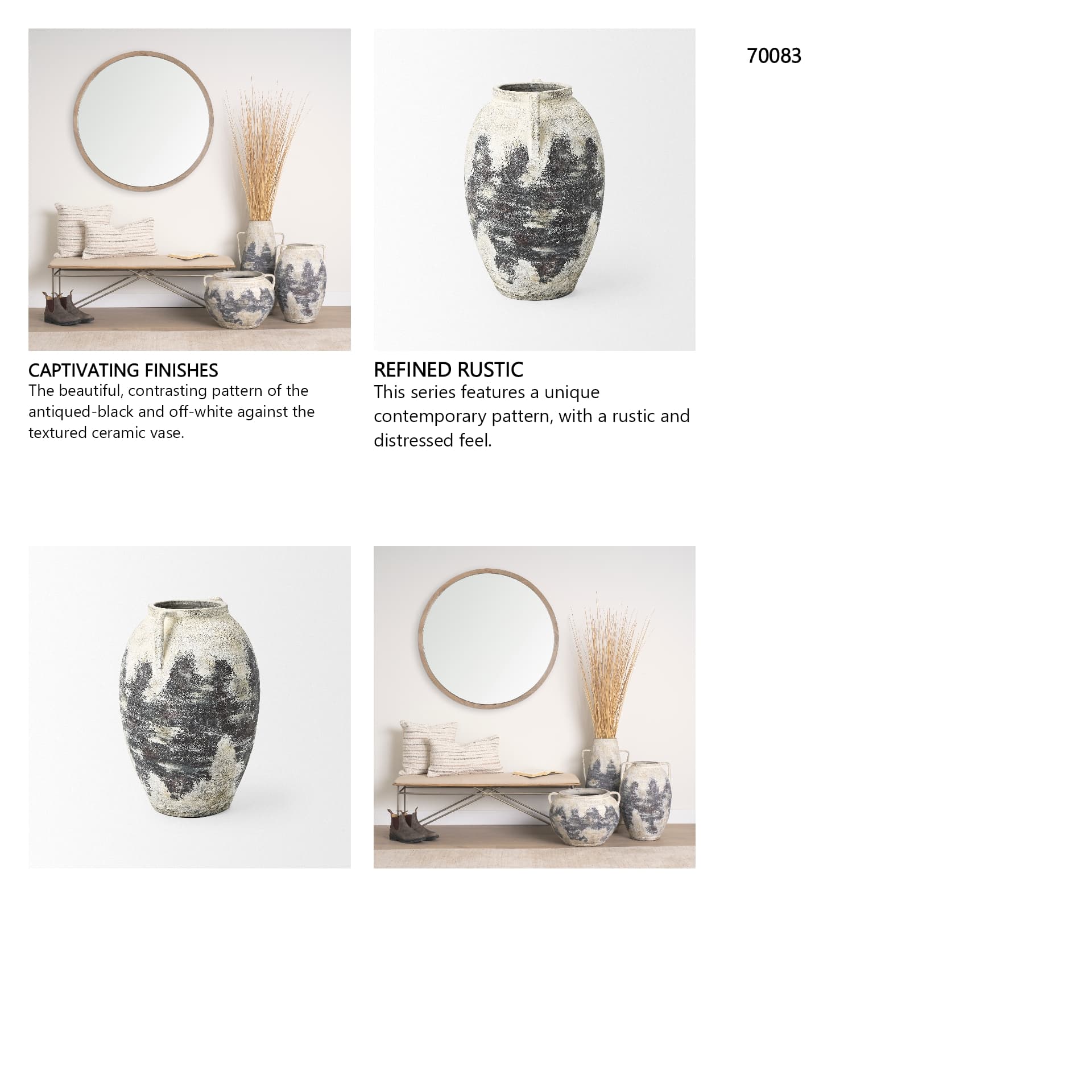 Boscia 22H Double Ear Floor Vase — in a styled room
